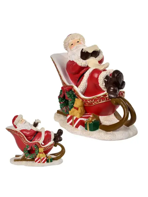 Papai Noel no Treno em Resina