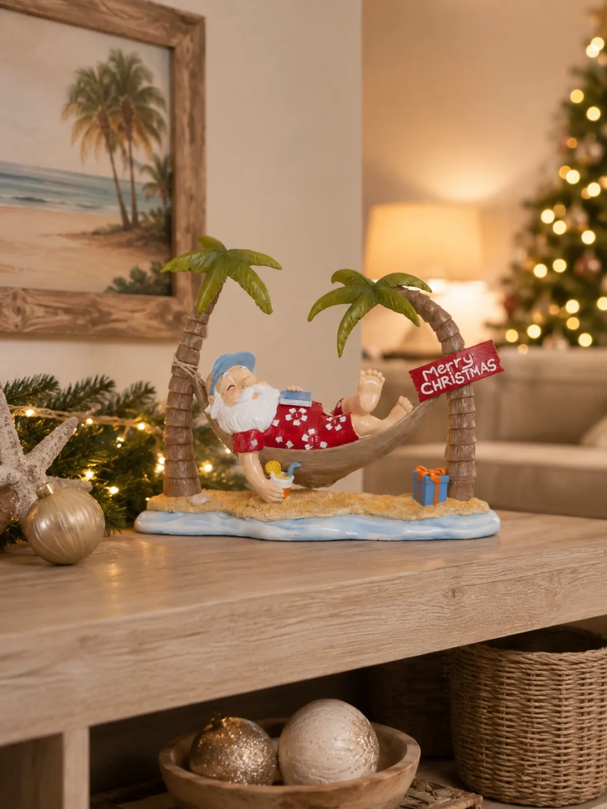 Papai Noel na Praia em Resina Vermelho
