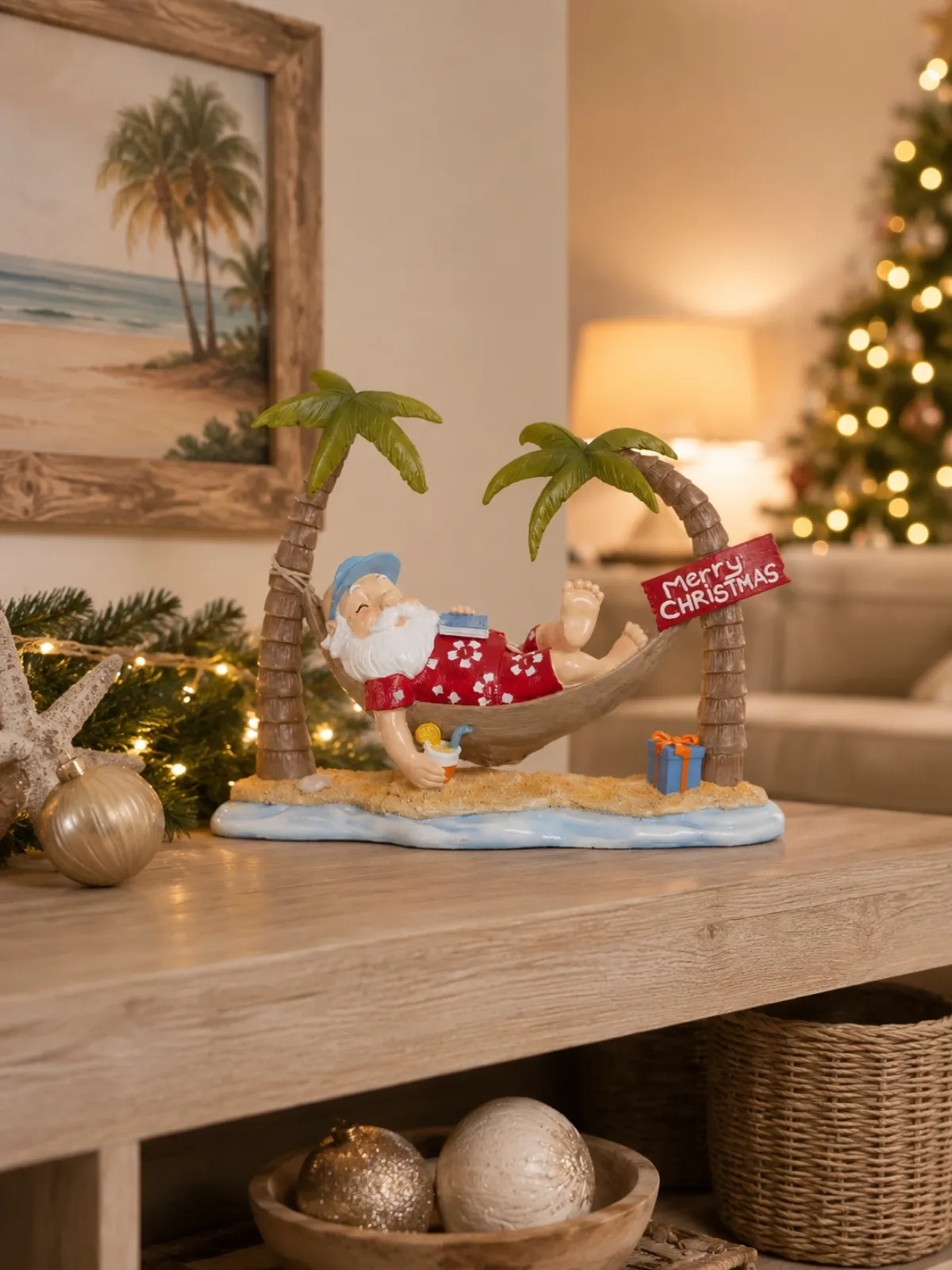 Papai Noel na Praia em Resina Vermelho