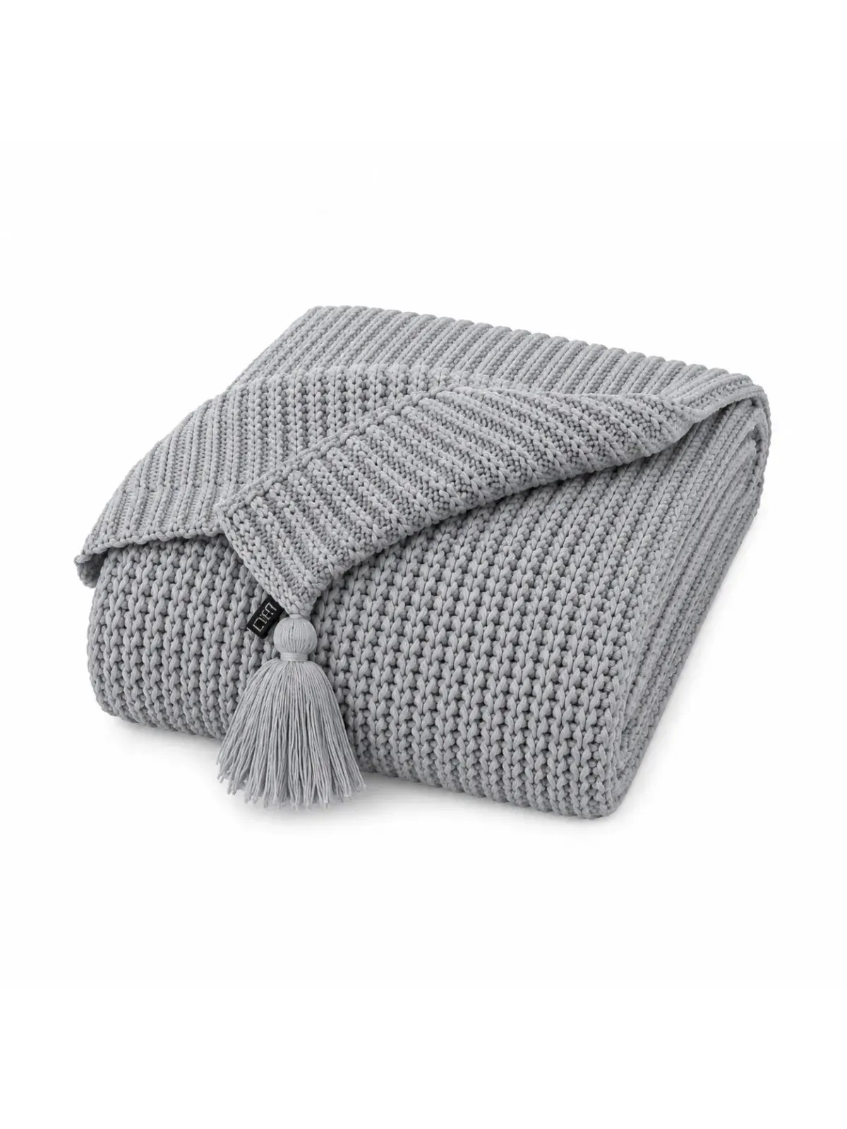 Kit 2 Almofadas e Peseira Big Tricot Cinza