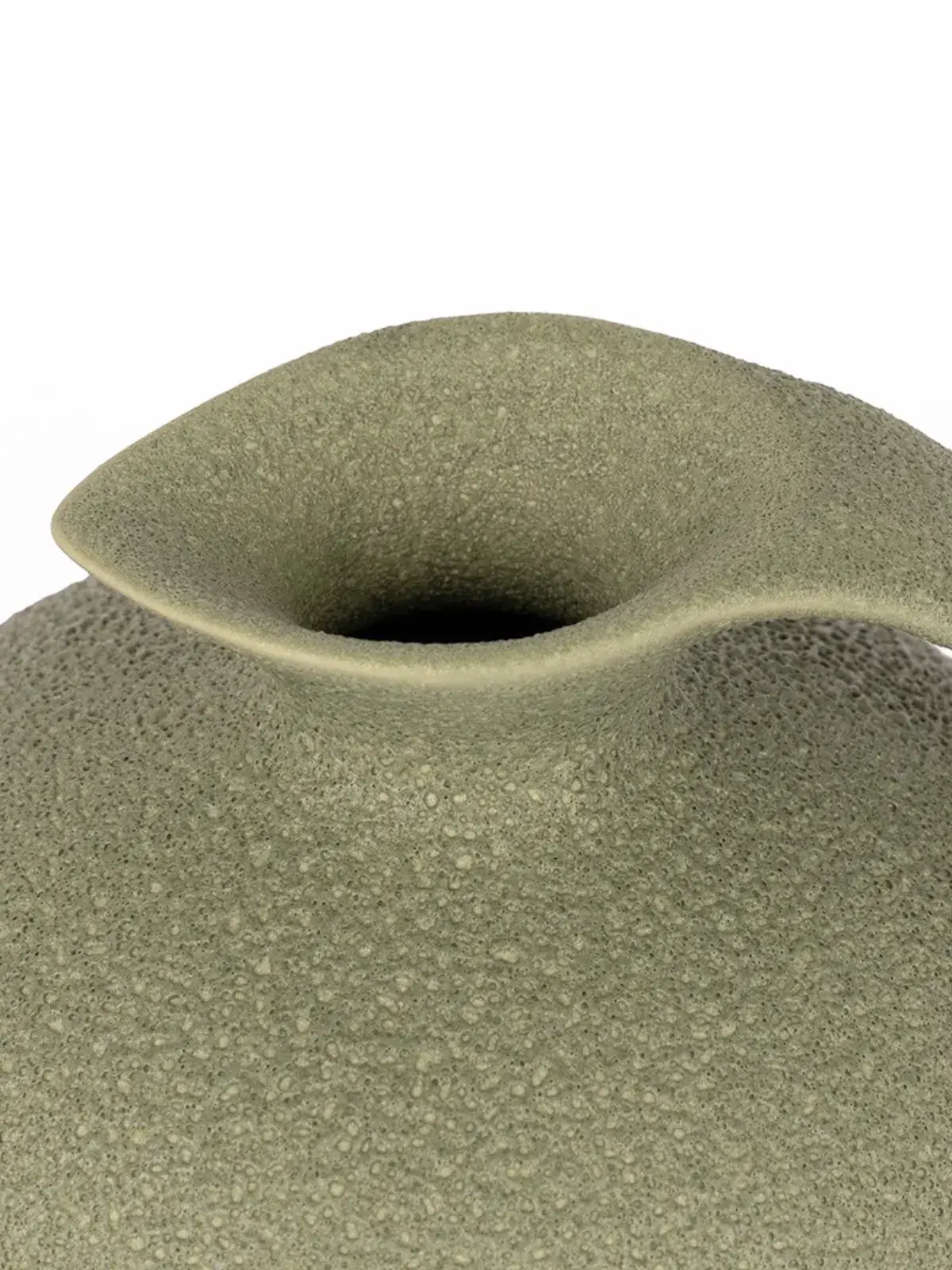 Vaso Decorativo em Cerâmica  com Alça Verde
