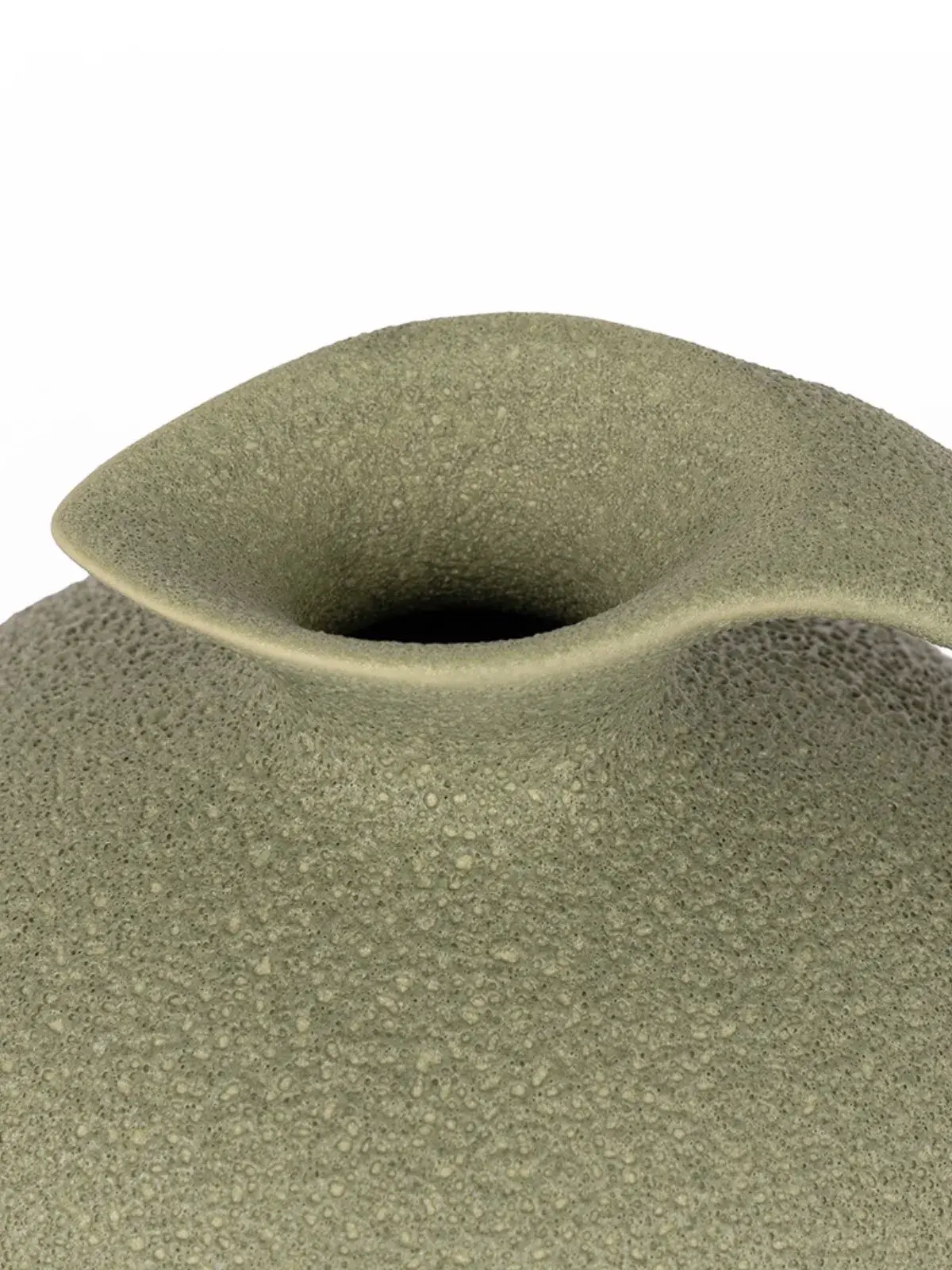 Vaso Decorativo em Cerâmica  com Alça Verde