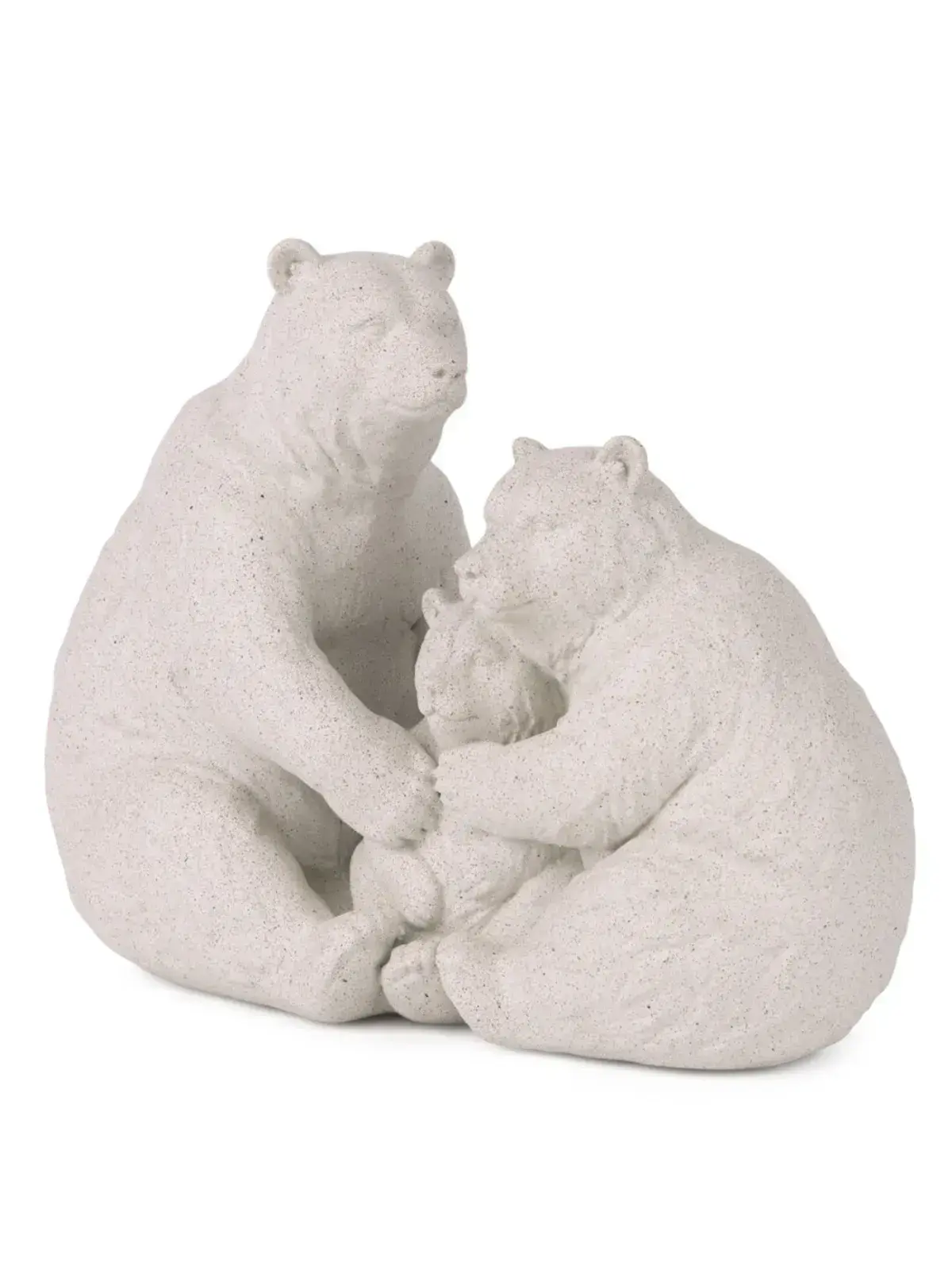 Escultura Decorativa Ursos em Polirresina Off-White