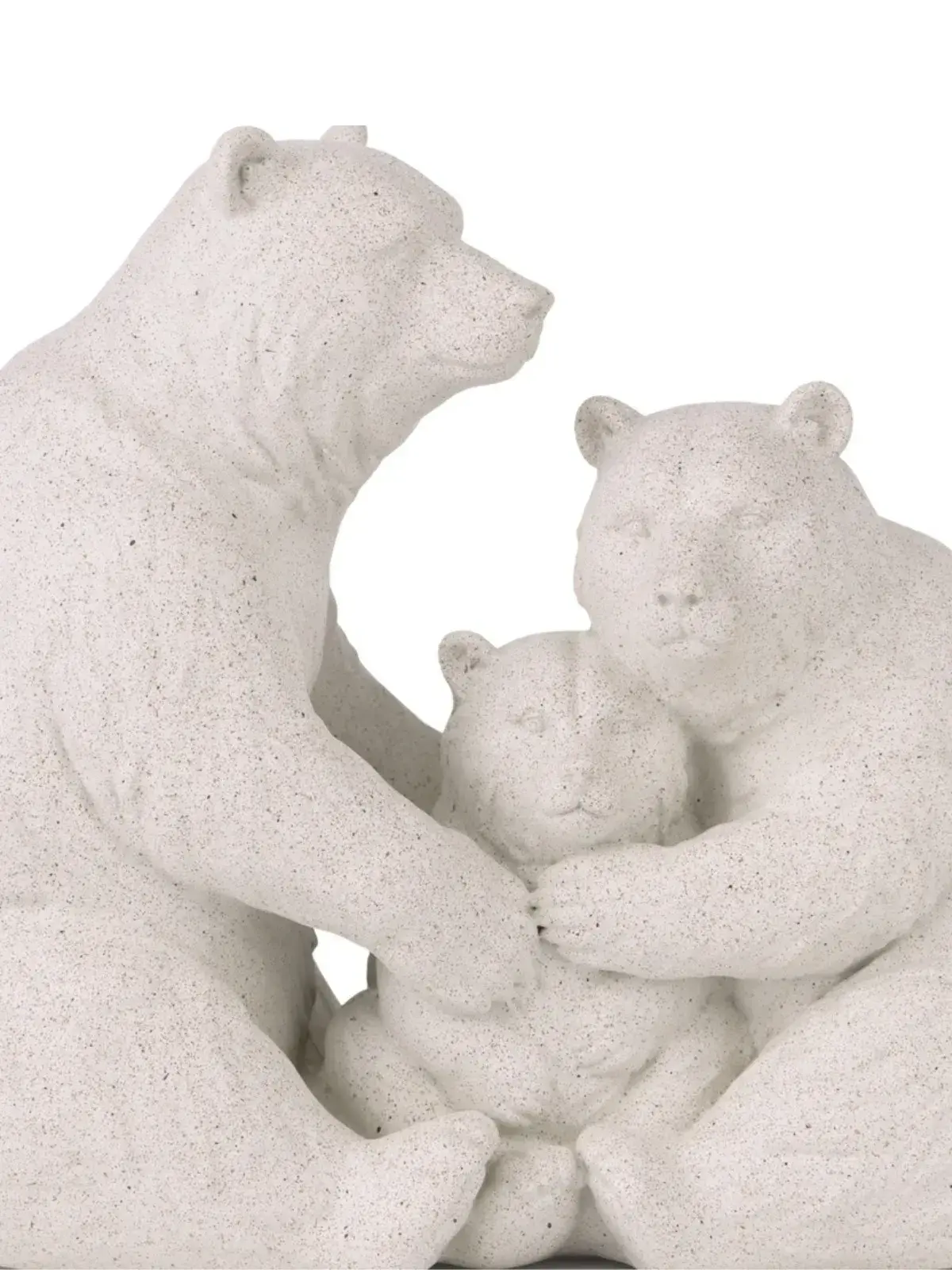 Escultura Decorativa Ursos em Polirresina Off-White