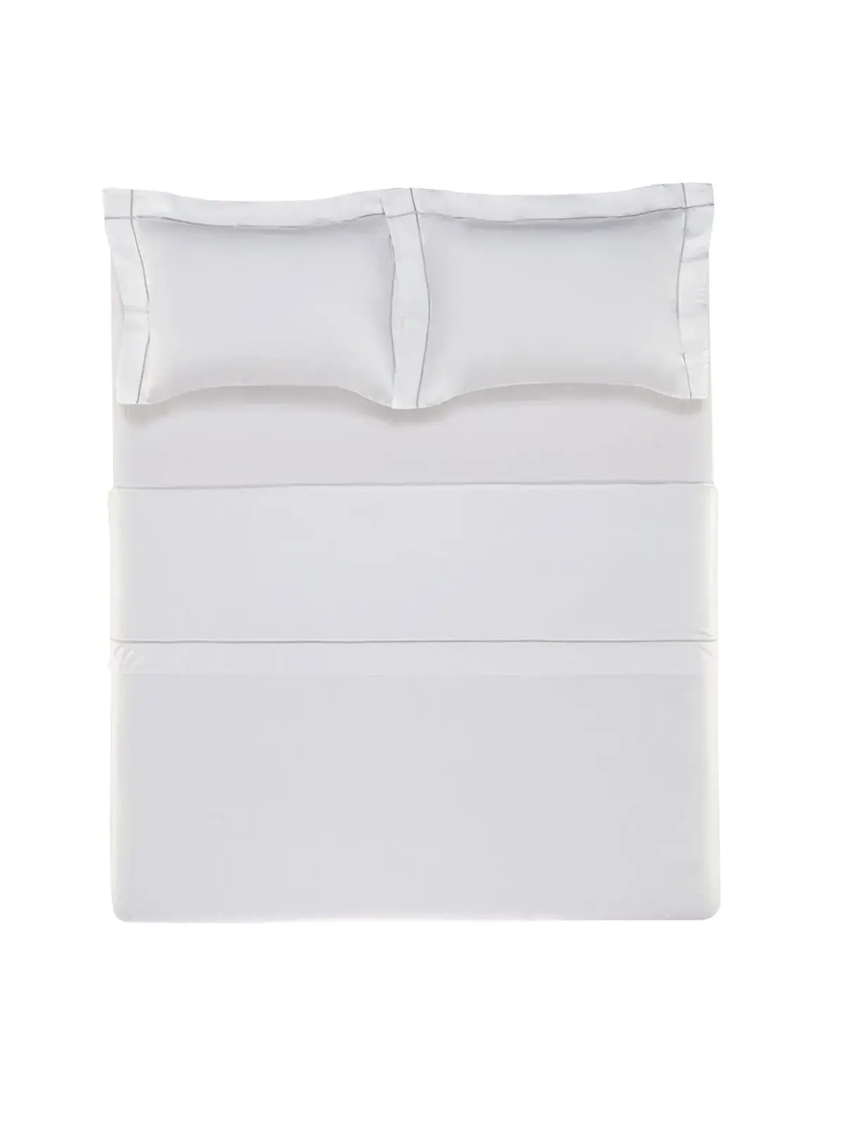 Jogo de Cama Trussardi 300 fios Bambu Girelli branco/platino