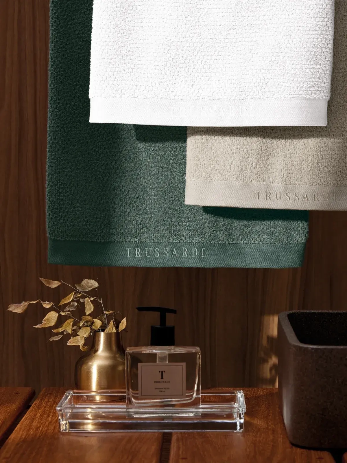 Toalha Trussardi 100% algodão Maggiore Oliva