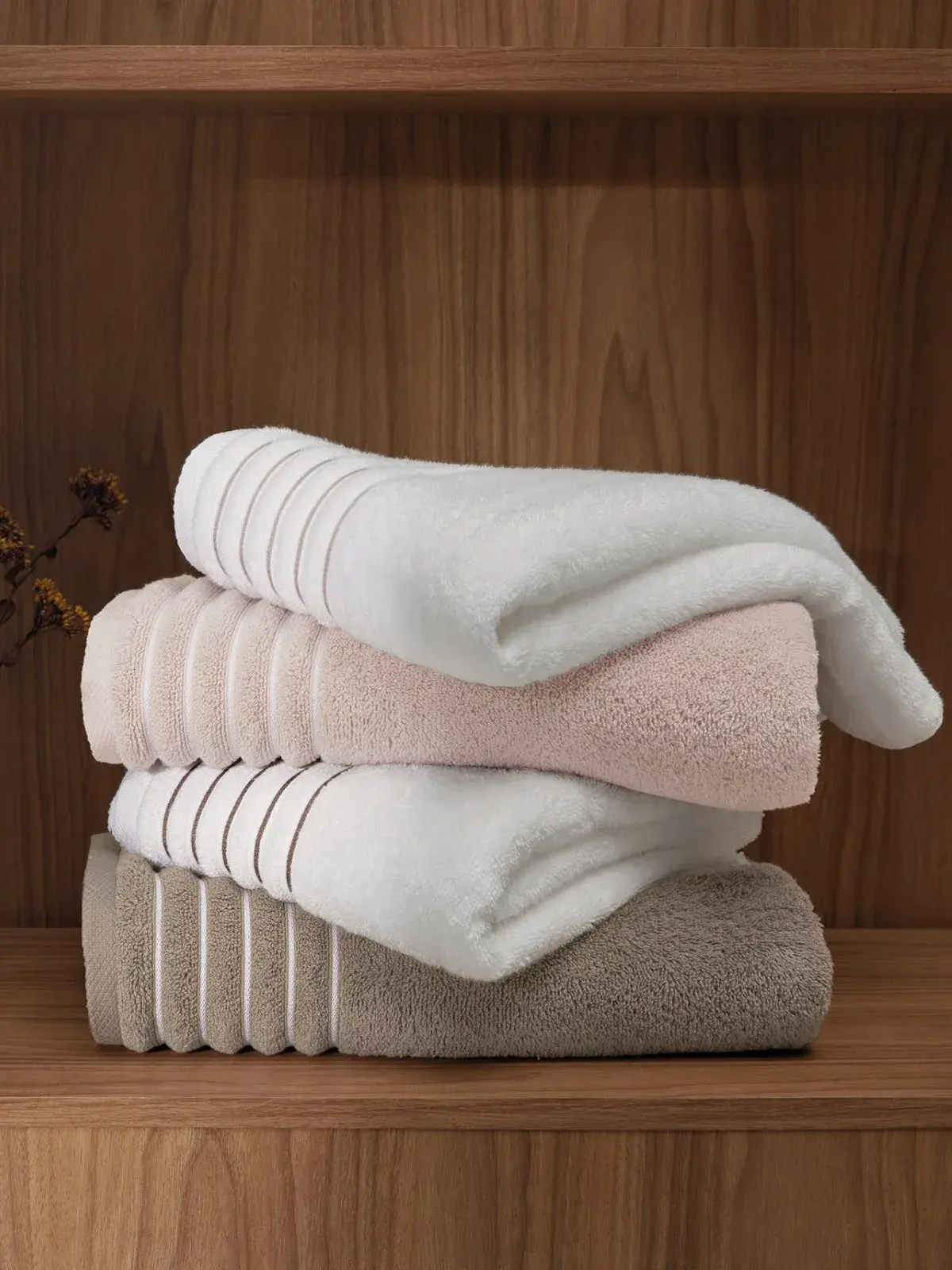Toalha Trussardi 99% Algodão 1% Poliéster Palladio legno/branco