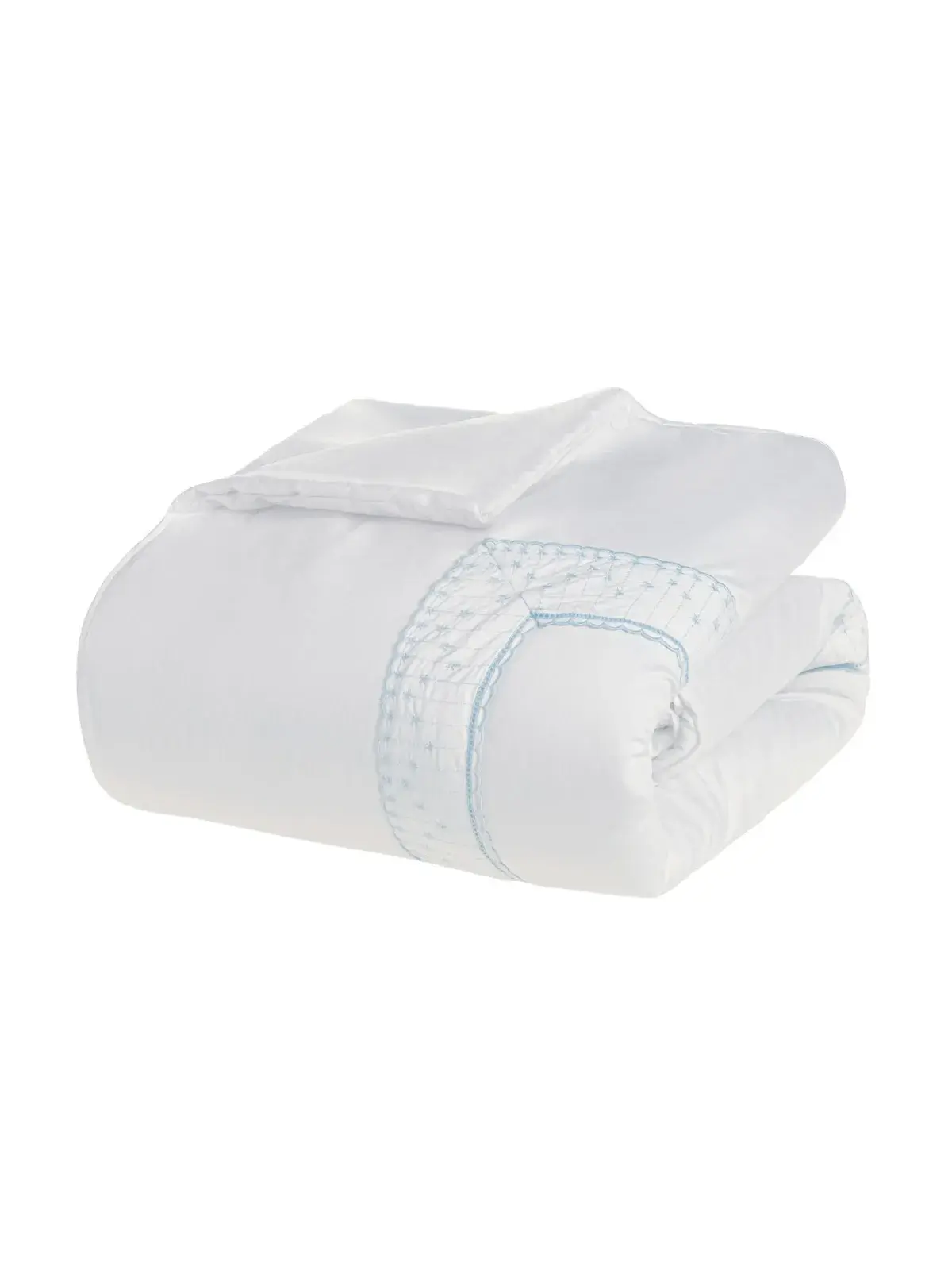 Edredom Trussardi Baby 100% Algodão Egípcio Marco branco/soft blue