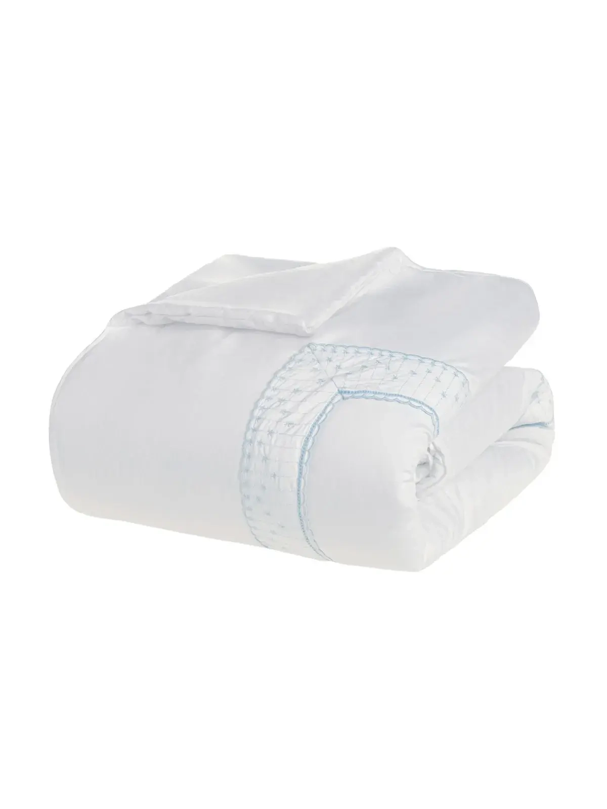 Edredom Trussardi Baby 100% Algodão Egípcio Marco Branco/Soft Blue