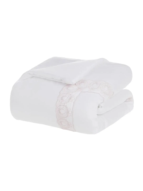 Edredom Trussardi Baby 100% Algodão Egípcio Olivia Branco/Soft Nude