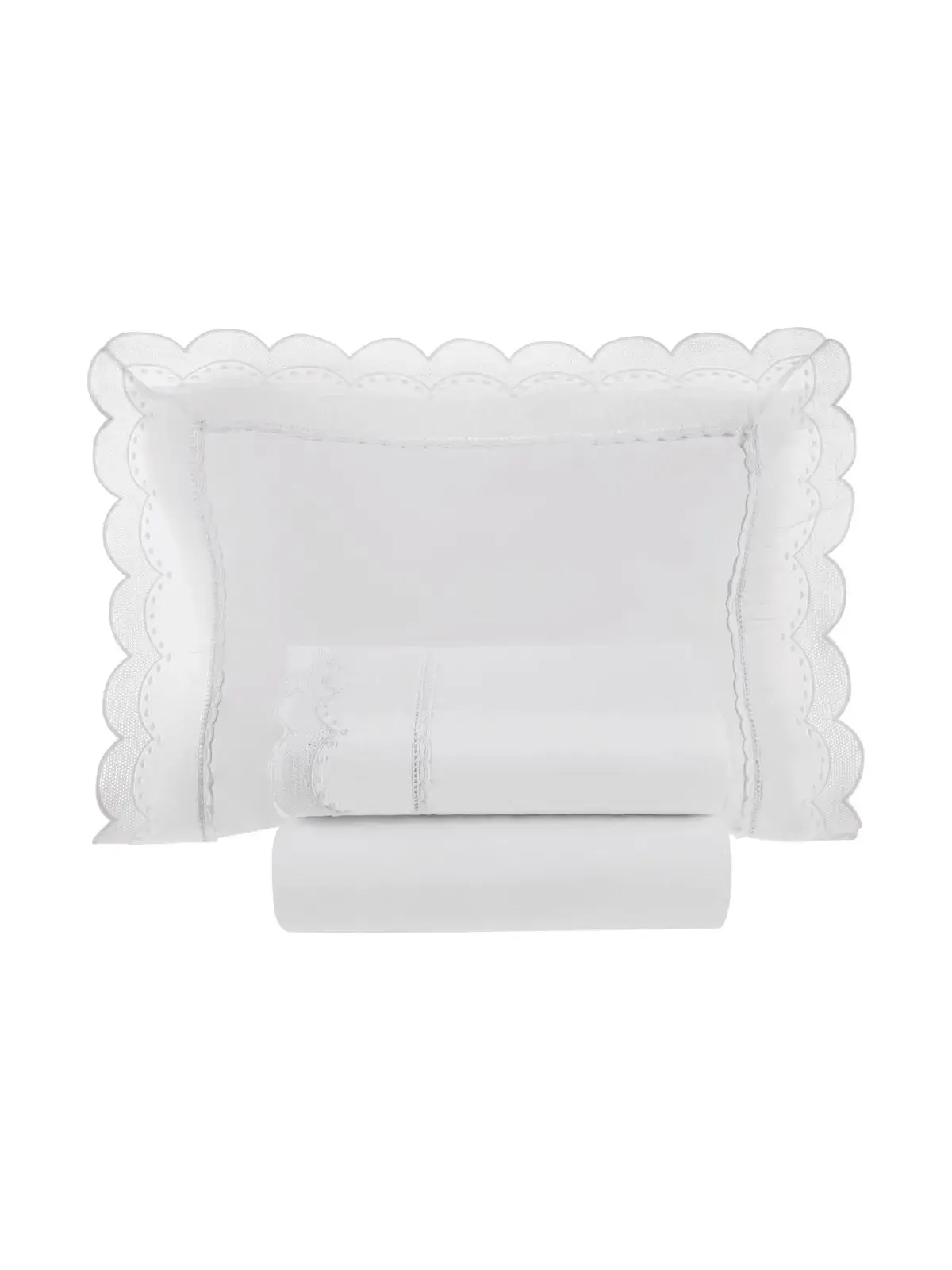 Jogo de Berço 3 Peças Trussardi Baby 100% Algodão Egípcio Bianchi Branco