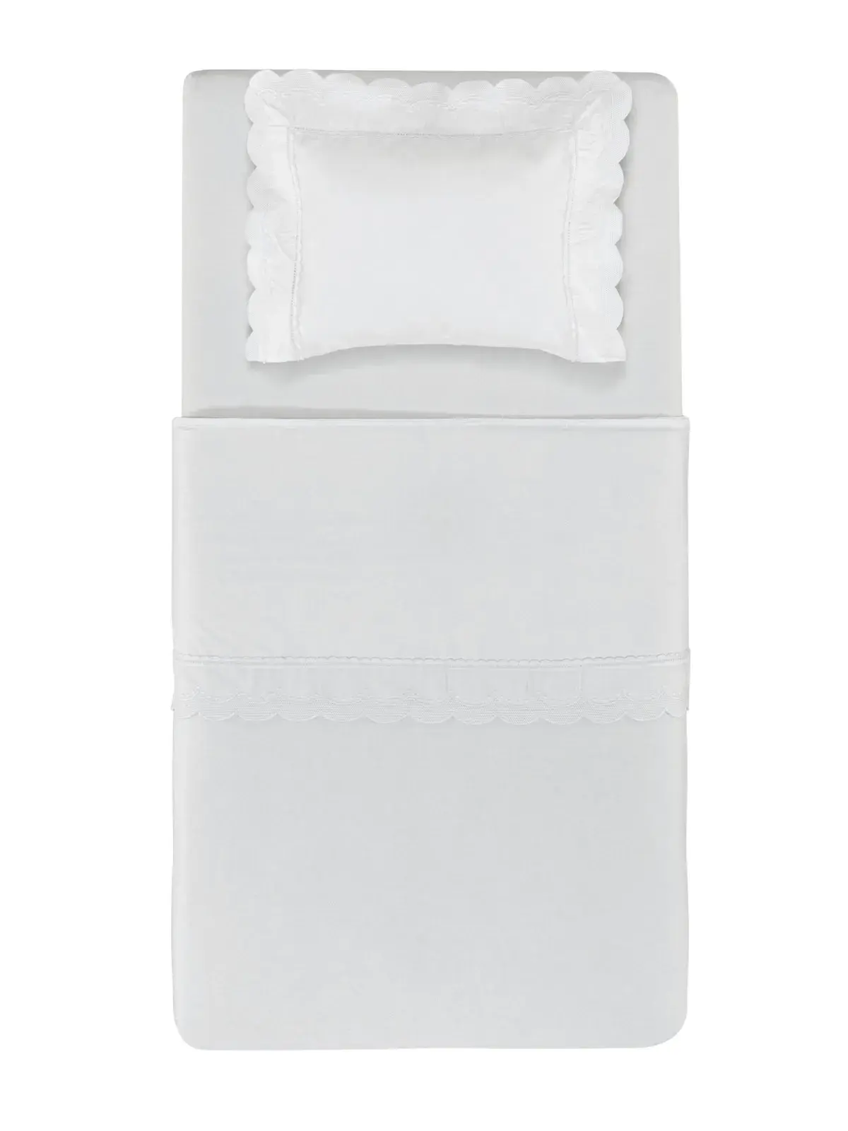 Jogo de Berço 3 Peças Trussardi Baby 100% Algodão Egípcio Bianchi Branco