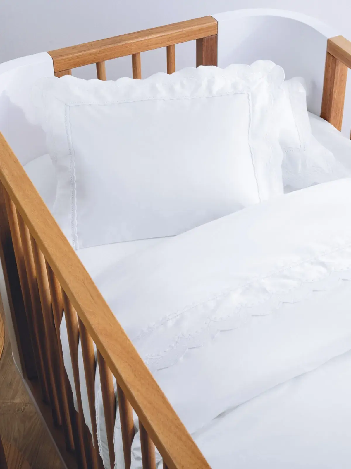 Jogo de Berço 3 Peças Trussardi Baby 100% Algodão Egípcio Bianchi Branco