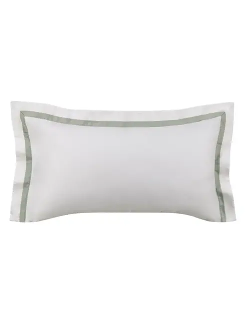 Super Fronha Trussardi 300 fios 100% Algodão Vercelli Branco/Pistacchio