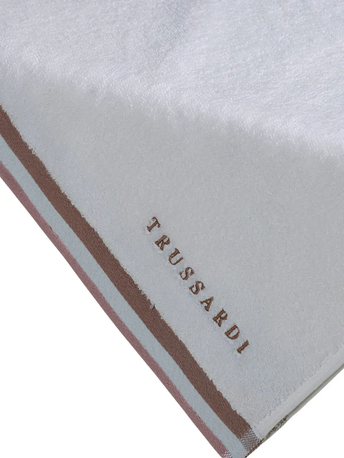 Toalha Trussardi 100% Algodão Montello branco/rosa