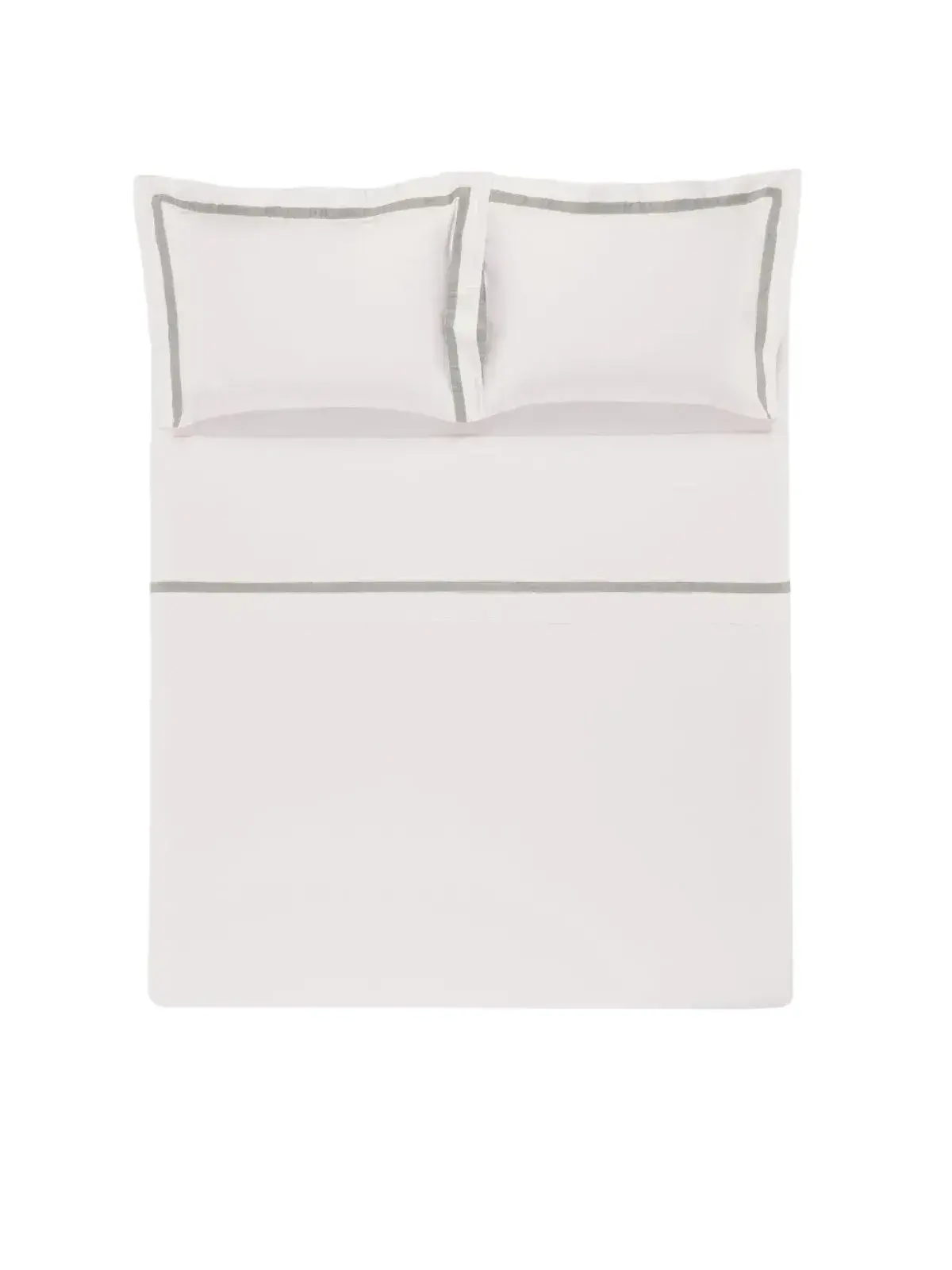 Jogo de Cama Trussardi 300 fios 100% Algodão Egípcio Vercelli branco/marmo
