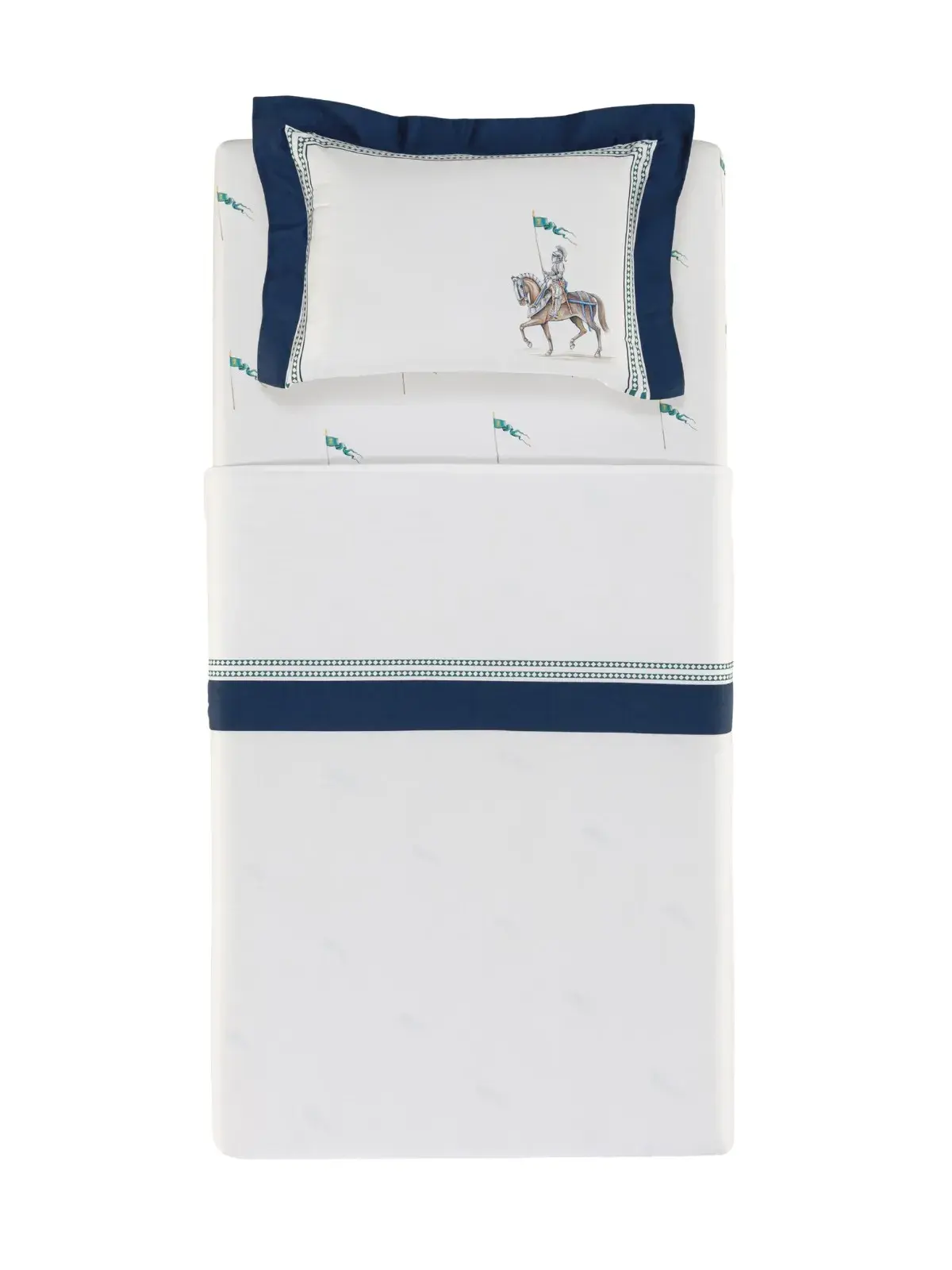 Jogo de Cama Infantil Trussardi 300 fios Cavaliere solteiro