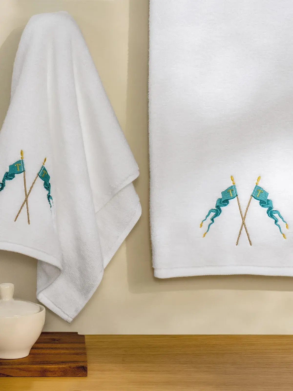 Toalha Trussardi 100% Algodão Cavaliere Branco