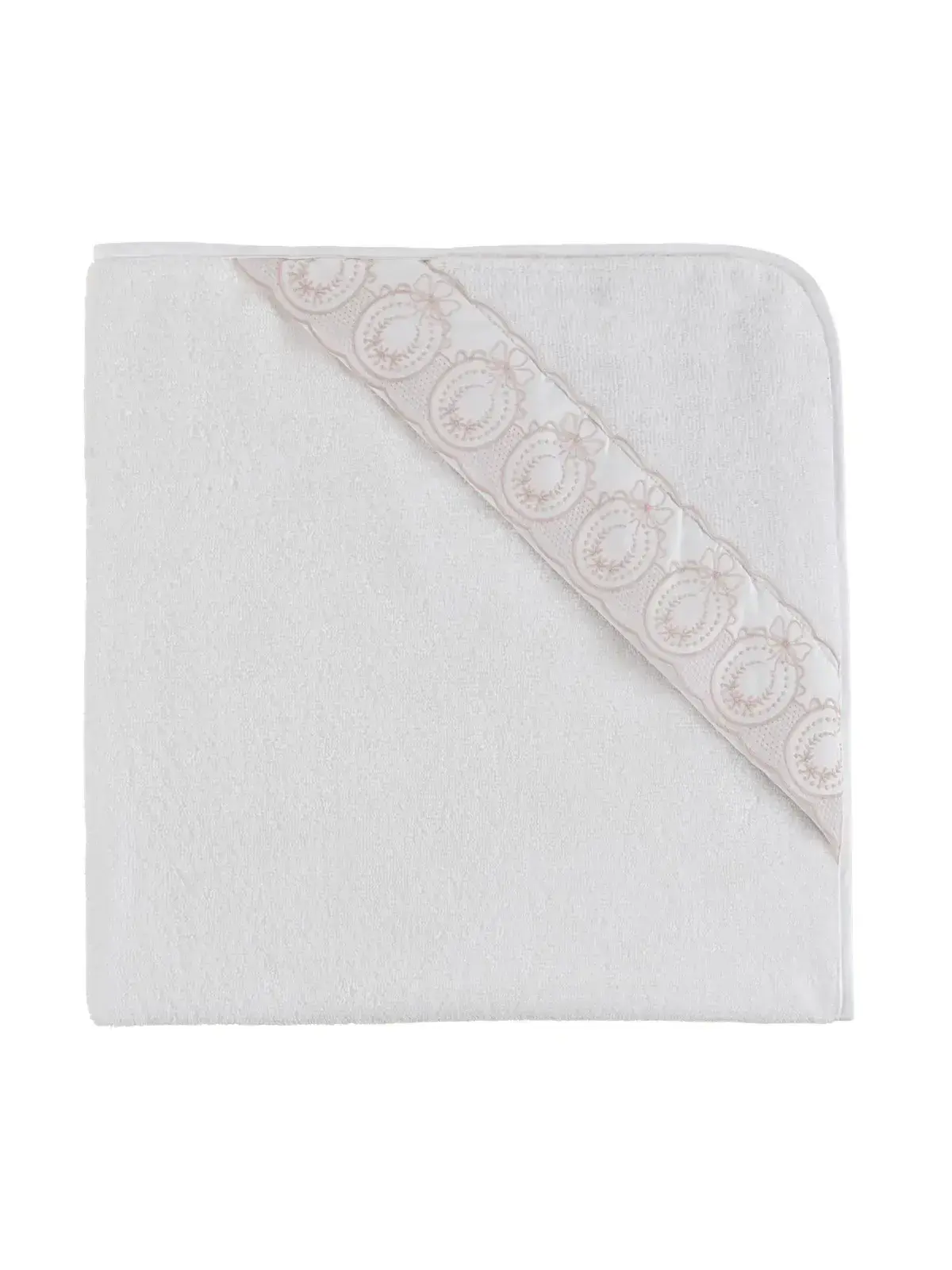 Toalha com Capuz Trussardi Baby 100% Algodão Olivia Branco
