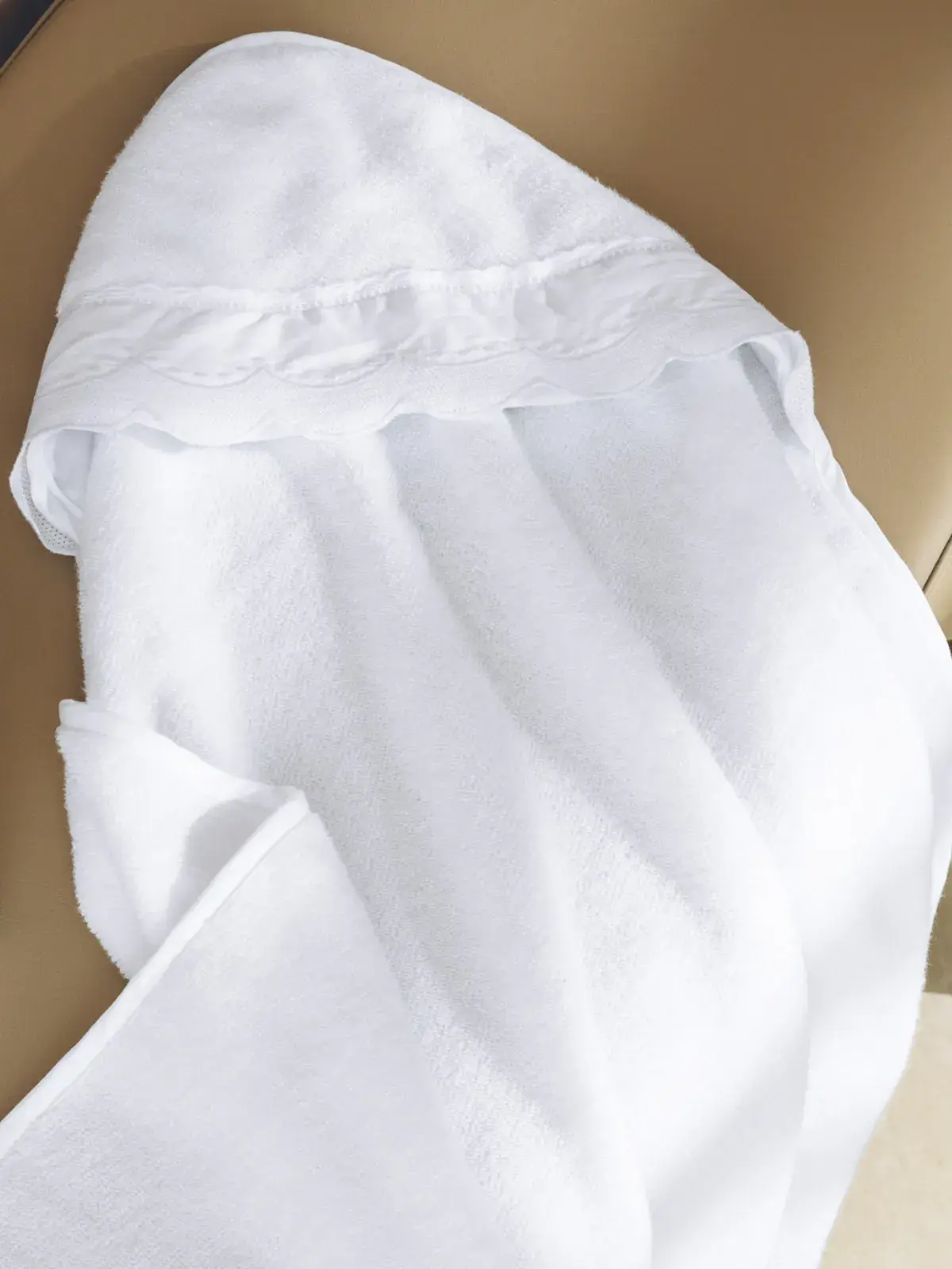 Toalha com Capuz Trussardi Baby 100% Algodão Bianchi Branco