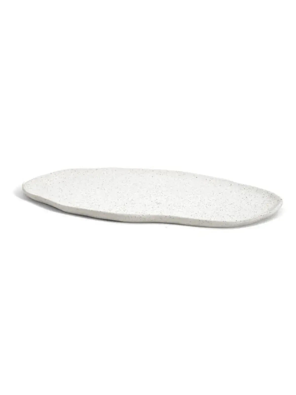 Bandeja Decorativa Orgânica em Cerâmica Off-White 