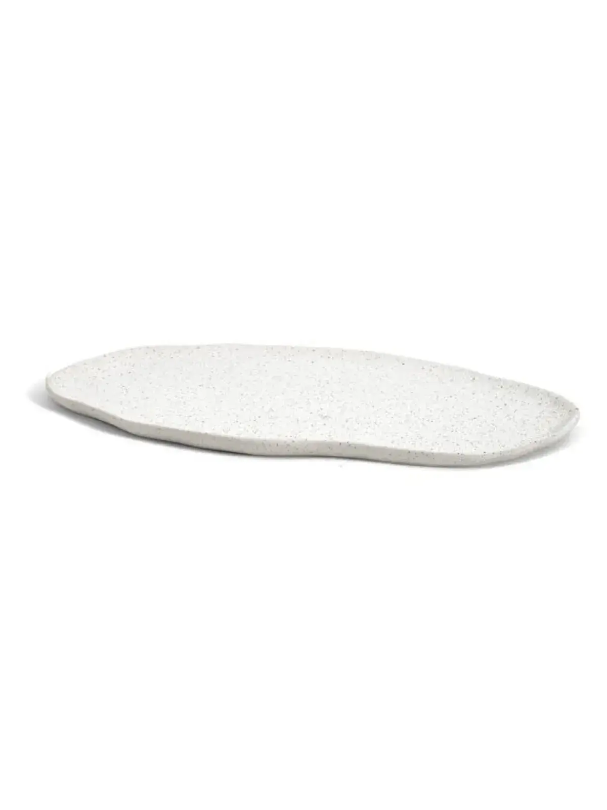 Bandeja Decorativa Orgânica em Cerâmica Off-White