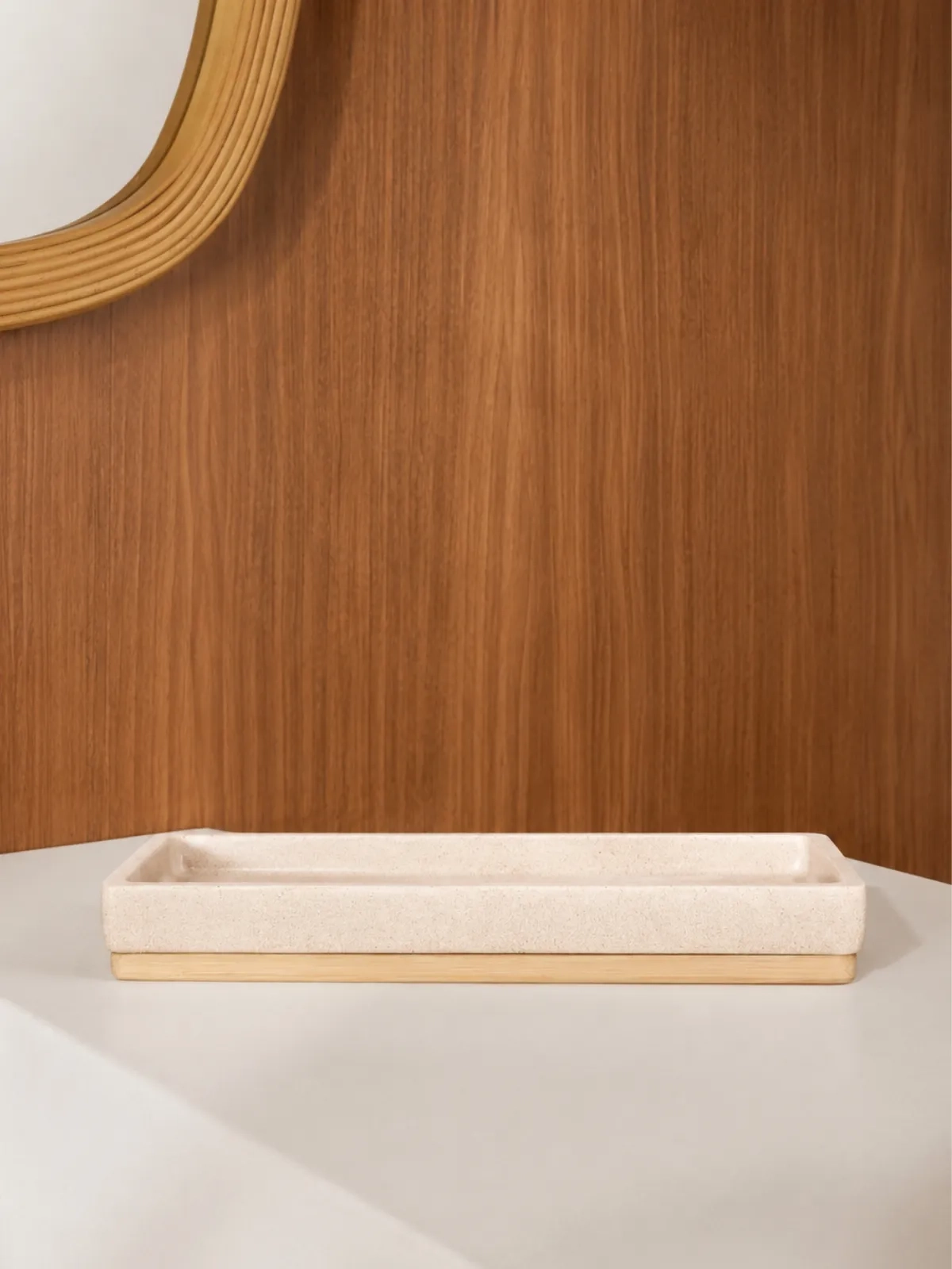 Kit em Polirresina para Banheiro e Lavabo 4 Peças Marmorizado 