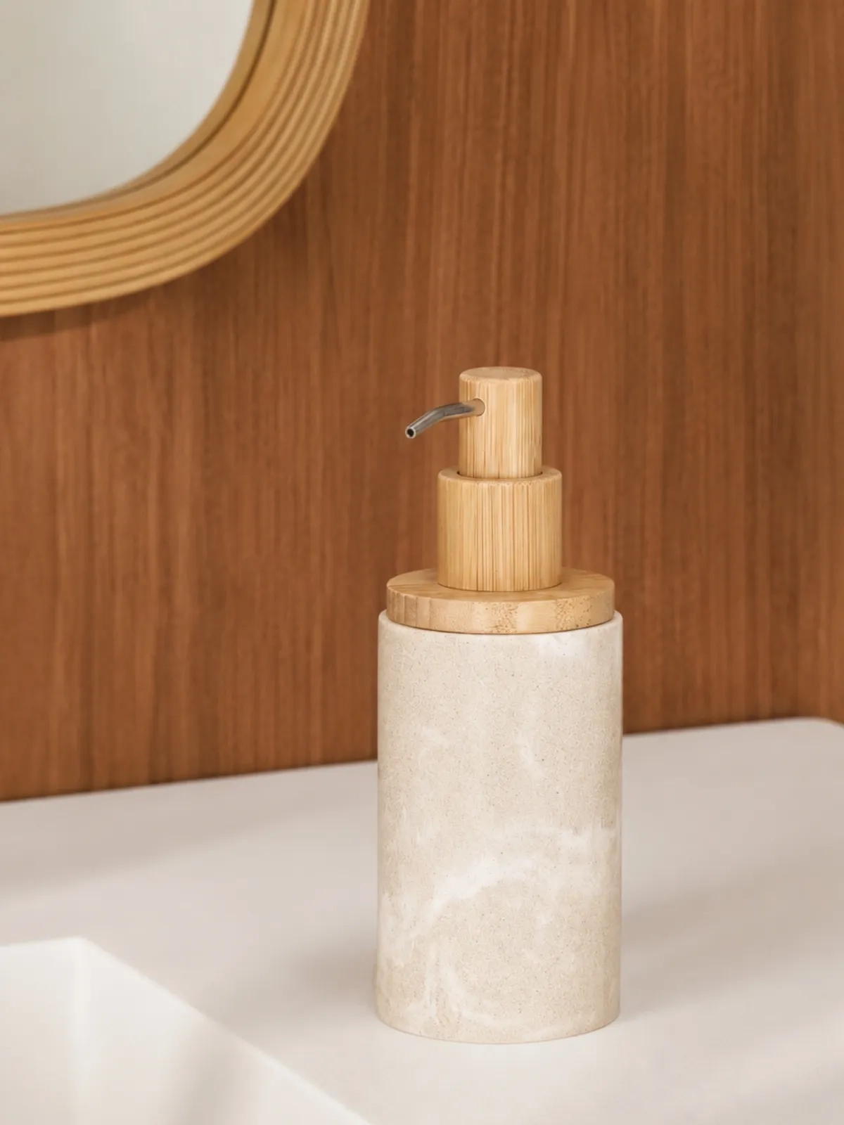 Kit em Polirresina para Banheiro e Lavabo 4 Peças Marmorizado 