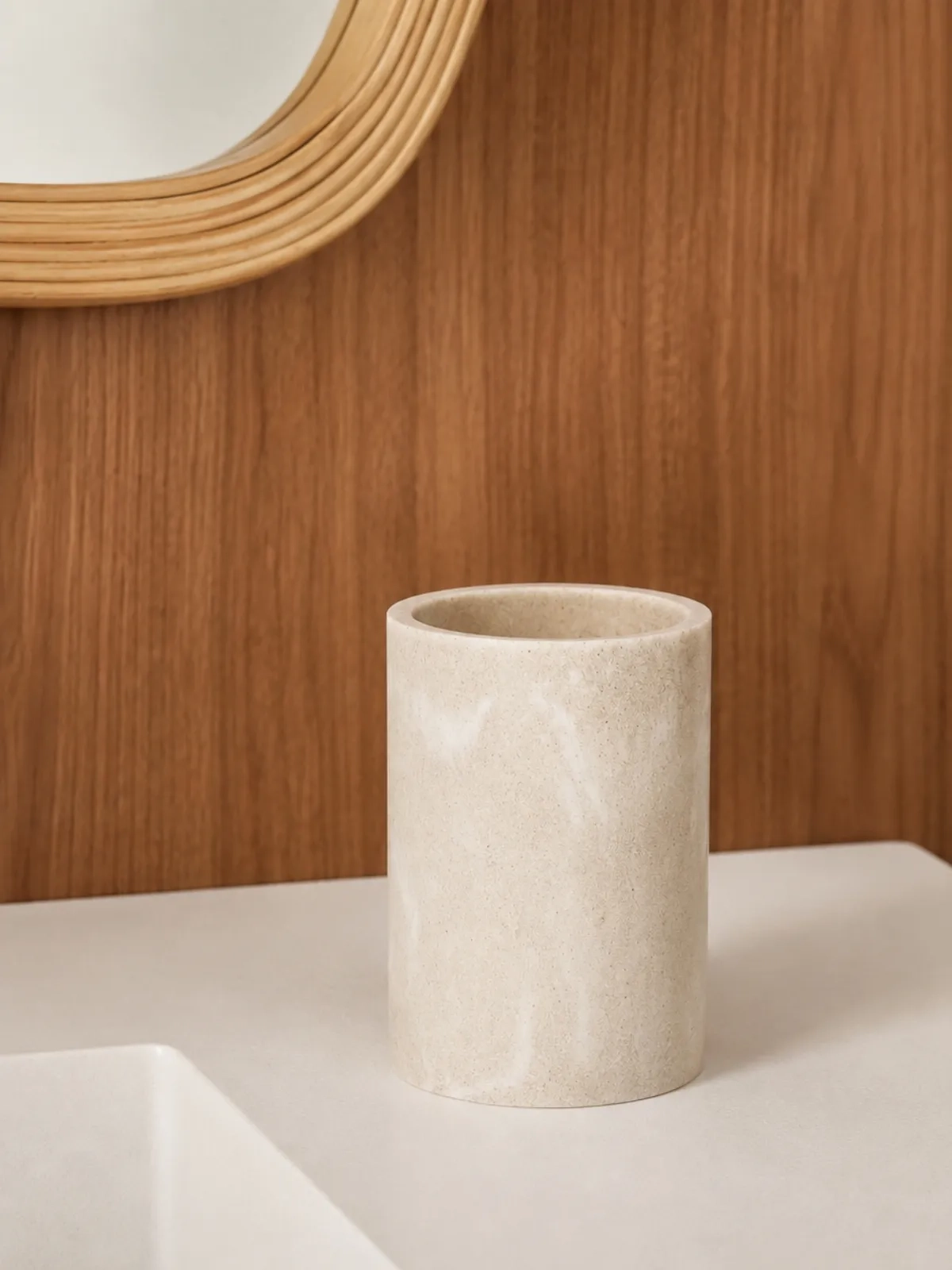 Kit em Polirresina para Banheiro e Lavabo 4 Peças Marmorizado 