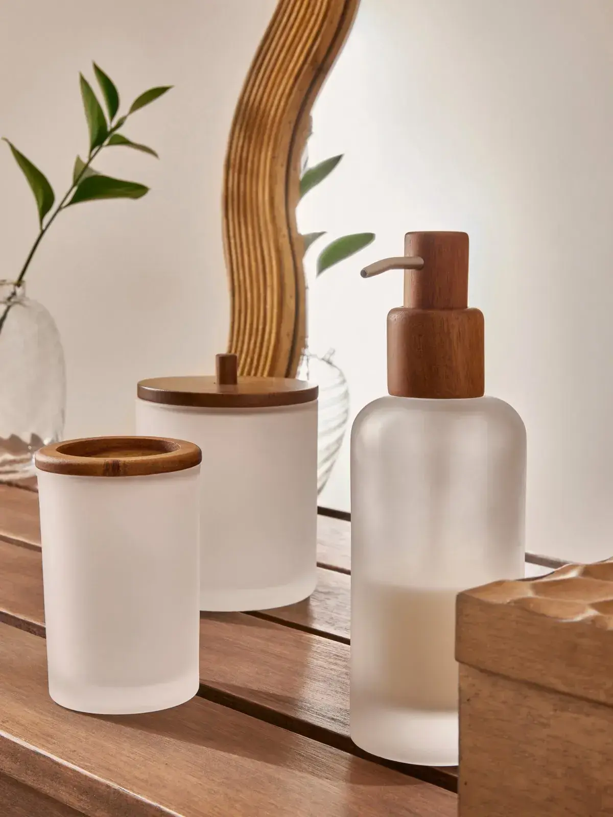 Kit em vidro para Banheiro e Lavabo 3 Peças 