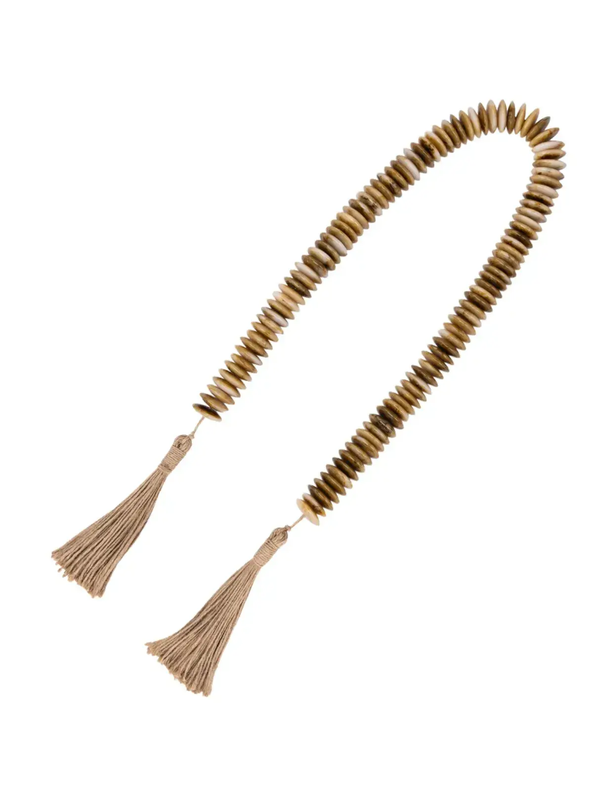 Colar Decorativo em Resina e Juta com Tassel Natural Marrom