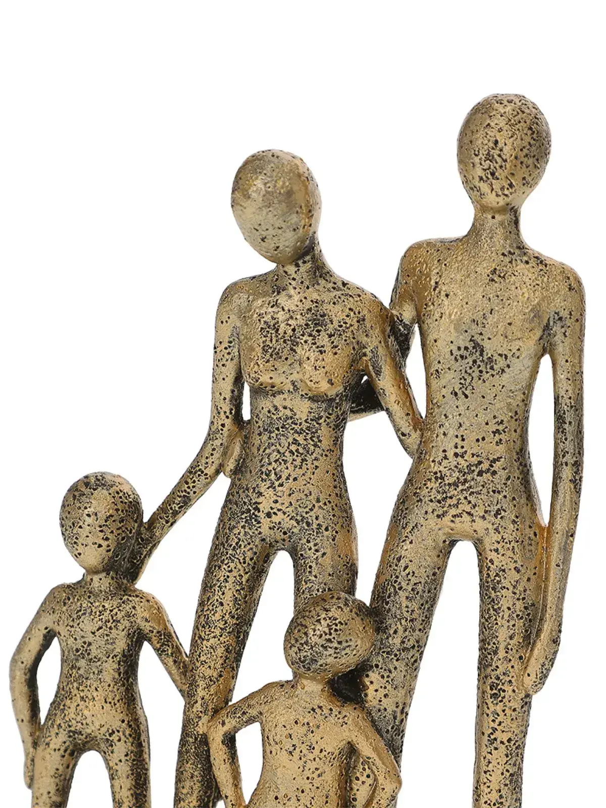 Escultura Decorativa Família (3) em Polirresina Dourado