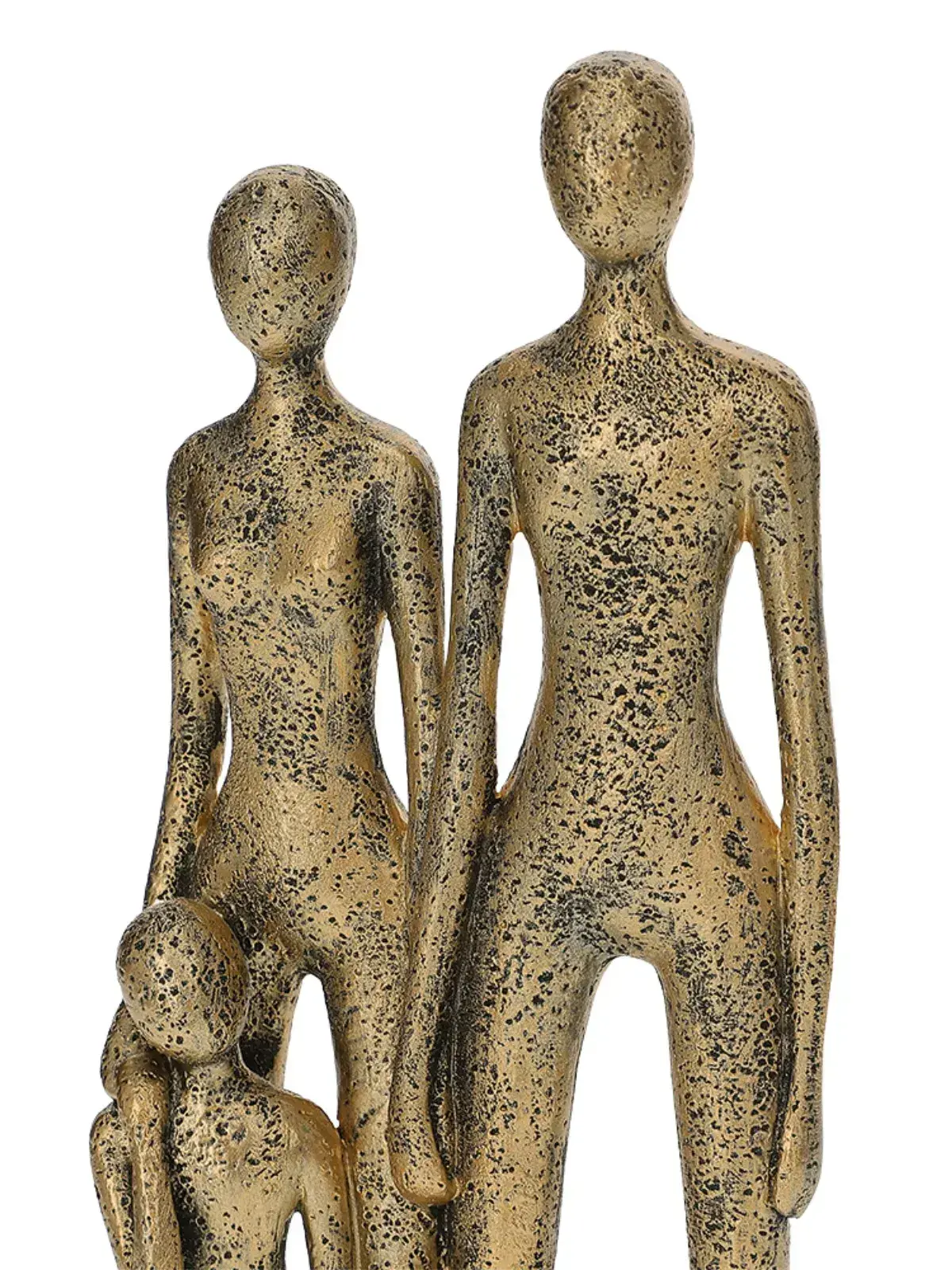 Escultura Decorativa Família (4) em Polirresina Dourado