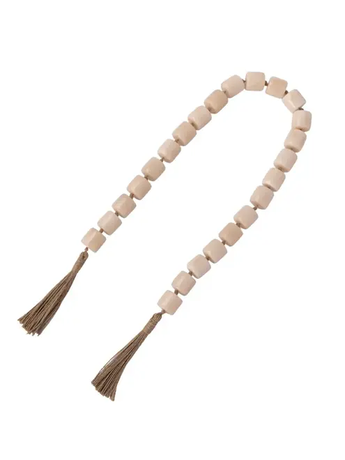 Colar Decorativo em Resina e Juta com Tassel Natural