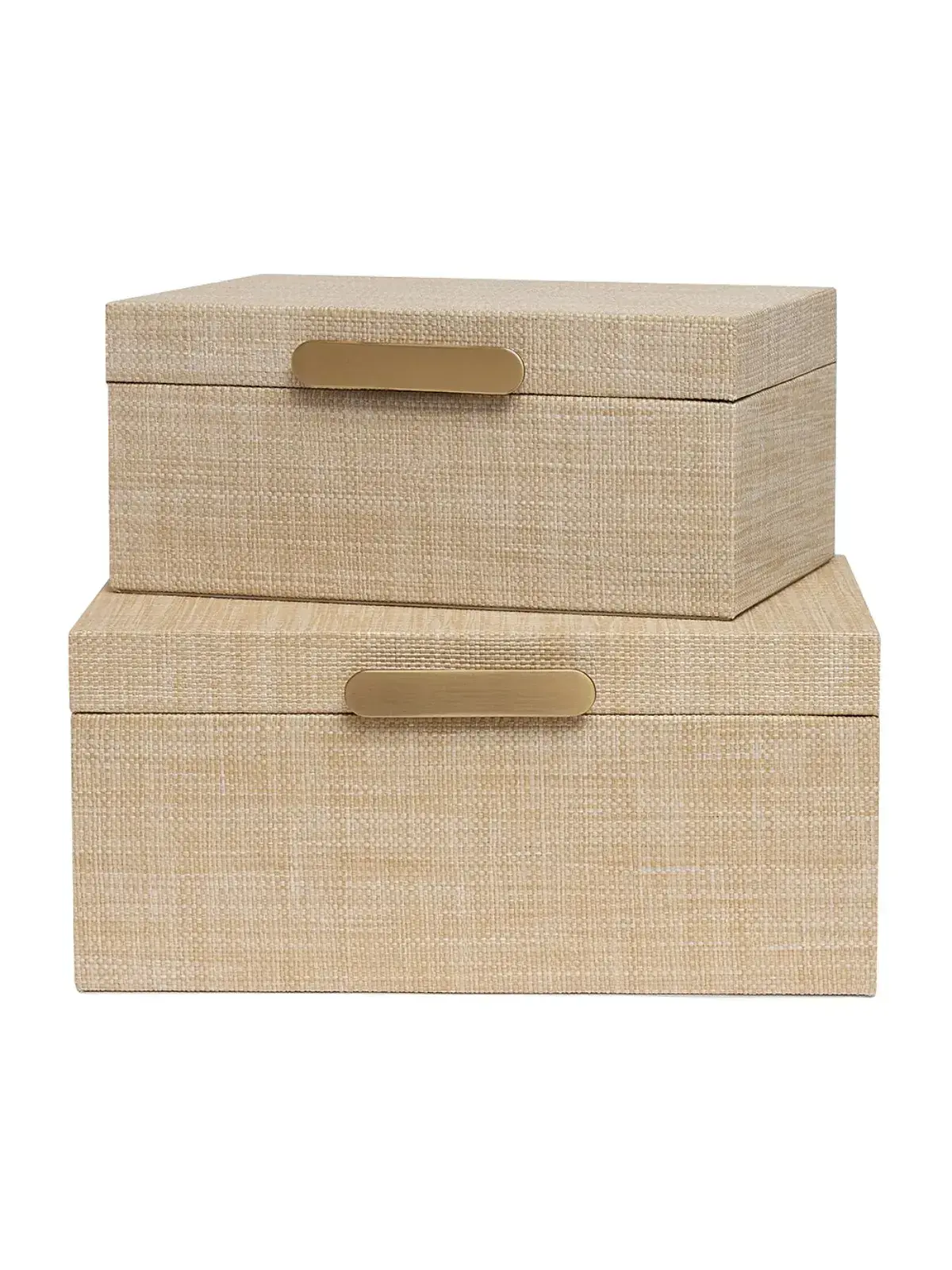 Caixas Organizadoras em MDF com Revestimento em PU Texturizado Bege