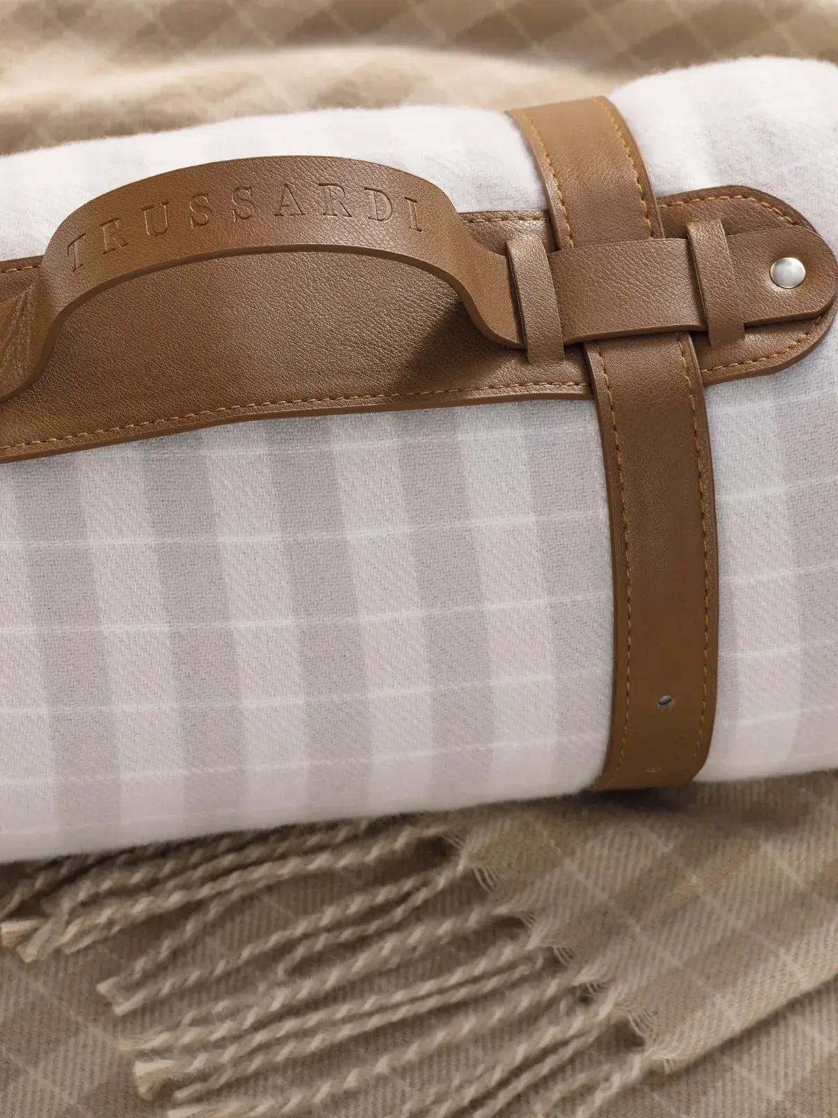 Manta Trussardi Rione nocciola/cinza