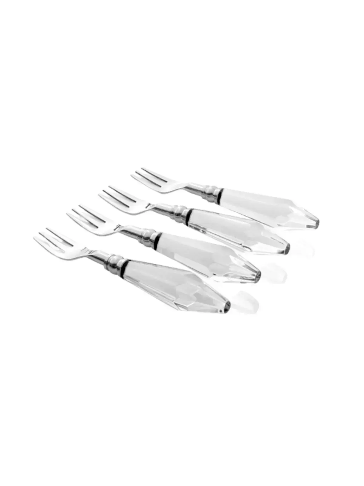 Conjunto de Talheres para Aperitivo Finger Food 4 Pecas Garbo Luma Silver
