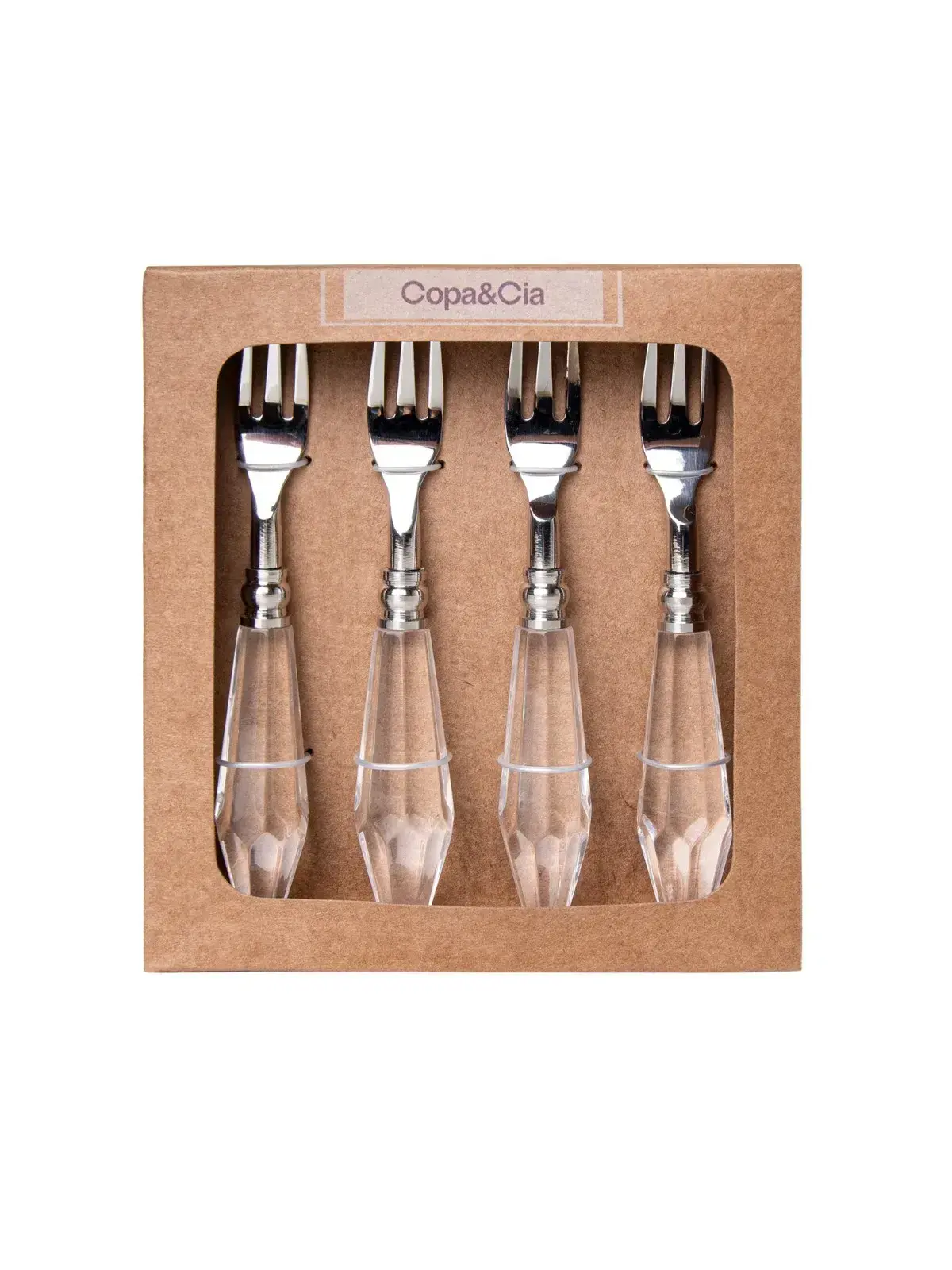 Conjunto de Talheres para Aperitivo Finger Food 4 Pecas Garbo Luma Silver