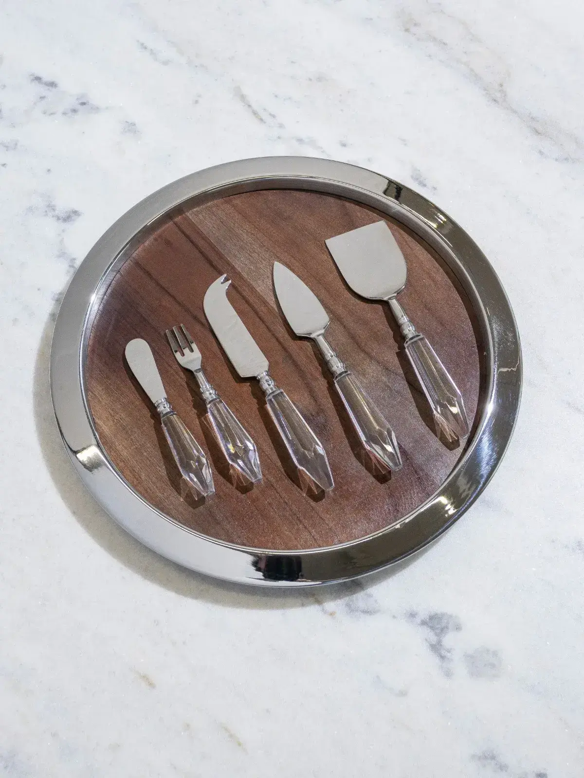 Conjunto de Talheres para Aperitivo Finger Food 4 Pecas Garbo Luma Silver