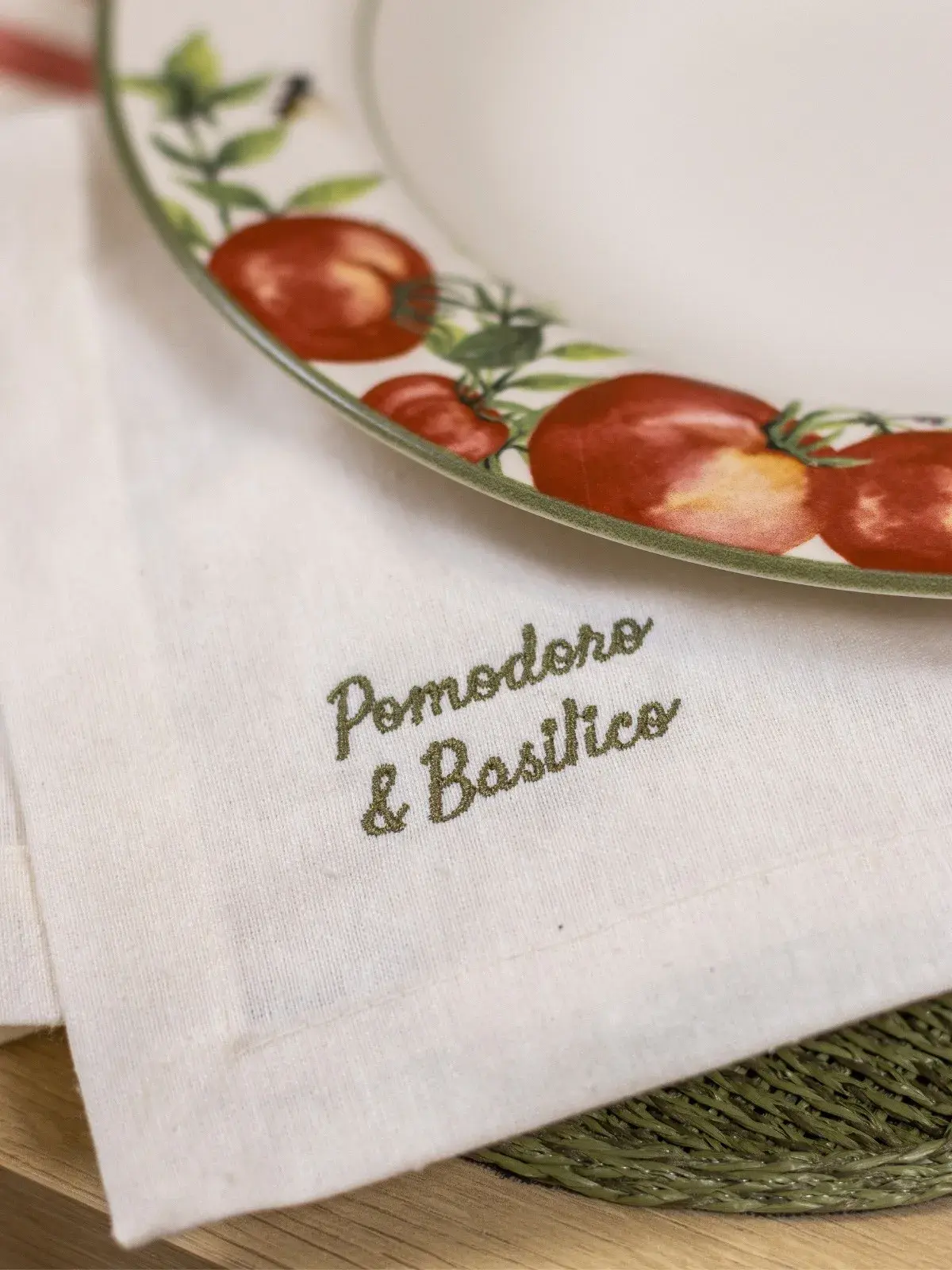 Guardanapo Eco 4 Peças Pomodoro e Basilico Verde