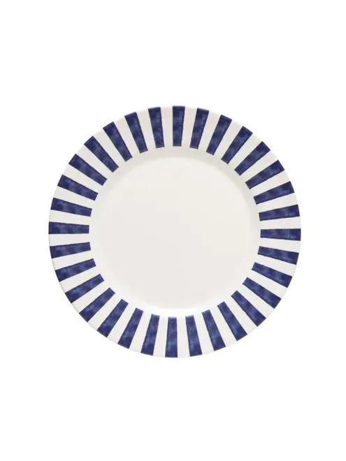 Prato Raso Aquarelle Listras Azul/Branco