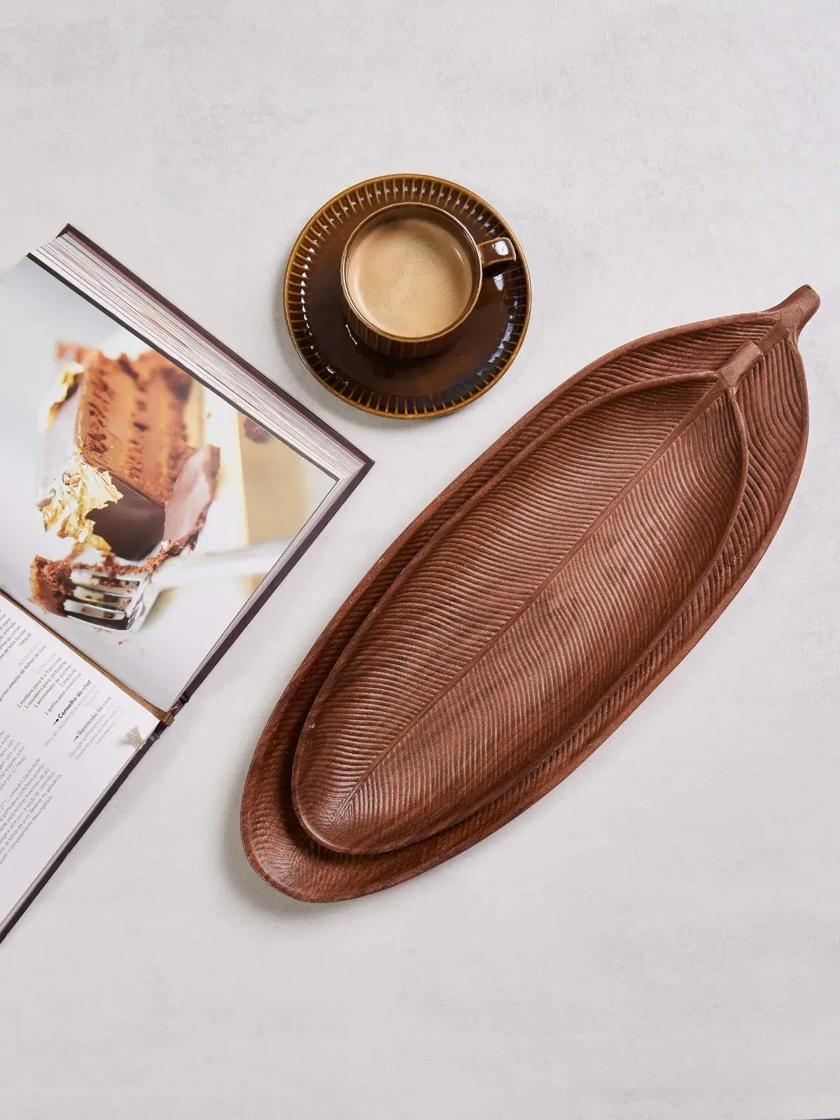 Bandeja Folha Wood 40.5 x 14 cm