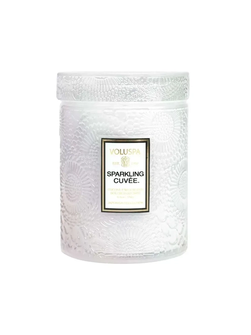 Mini Vela Pote Vidro 50H Voluspa Relevo Sparkling Cuvee