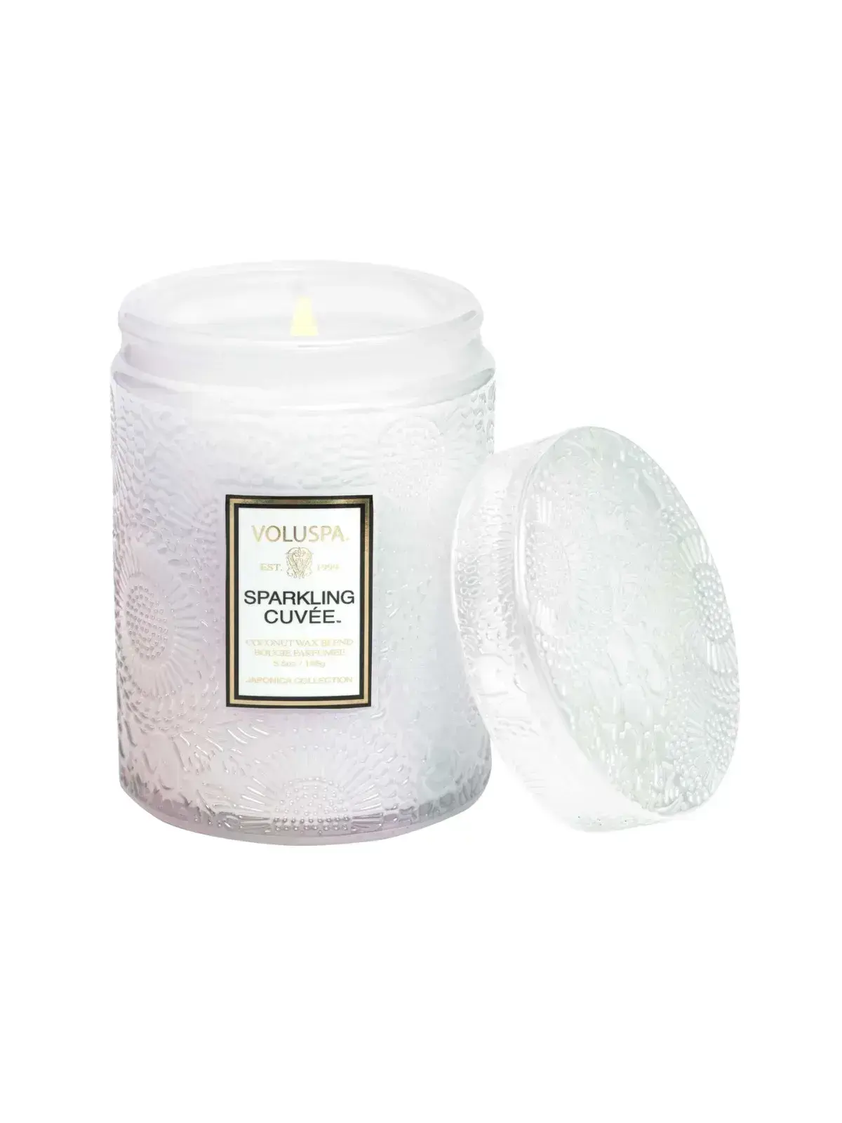 Mini Vela Pote Vidro 50H Voluspa Relevo Sparkling Cuvee 