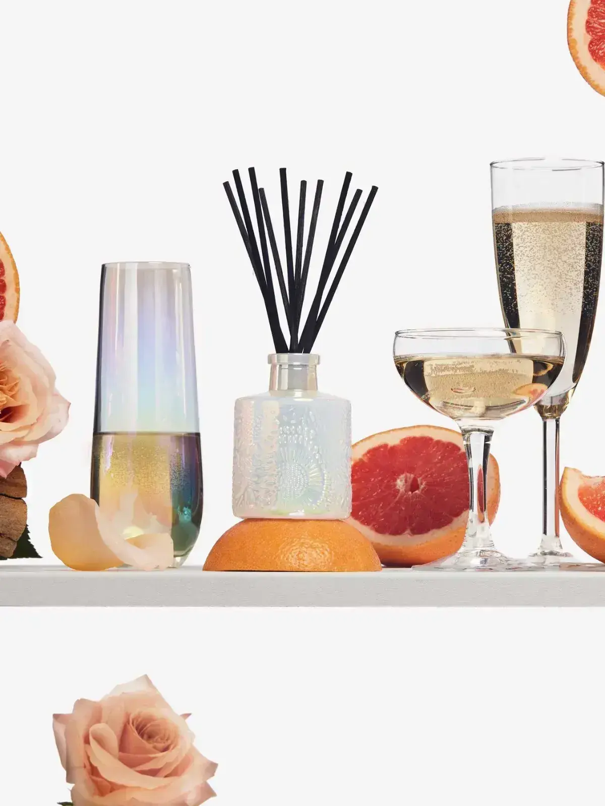 Mini Vela Pote Vidro 50H Voluspa Relevo Sparkling Cuvee 
