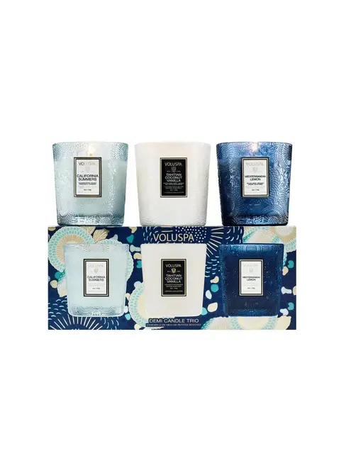 Kit 3 Velas Copo Classico 40H Voluspa Coastal Getaway Trio