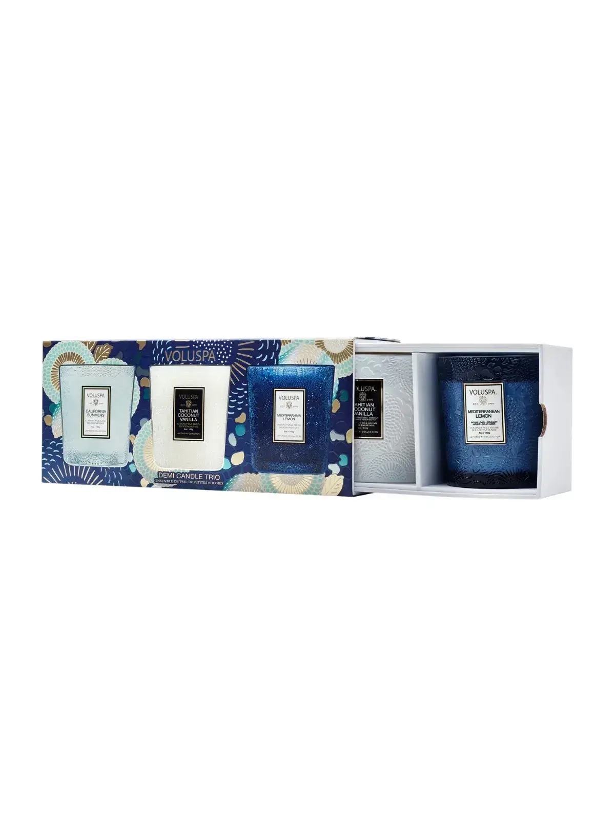 Kit 3 Velas Copo Classico 40H Voluspa Coastal Getaway Trio 