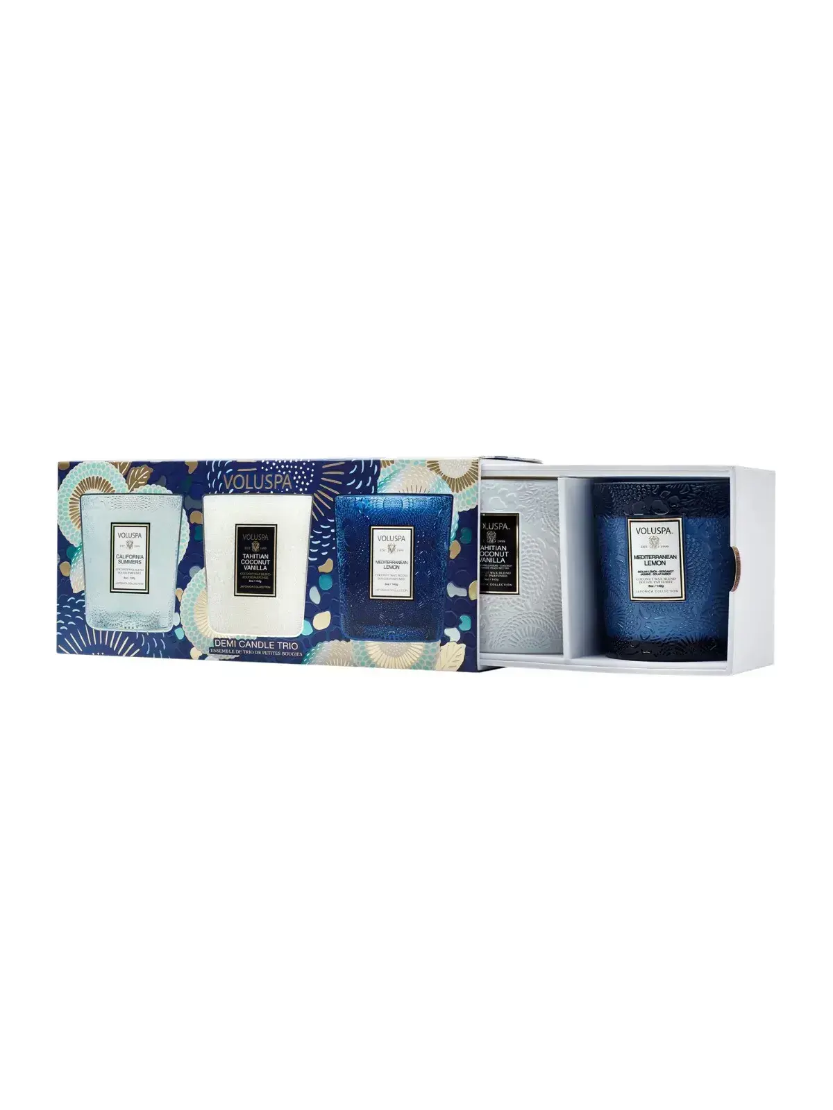 Kit 3 Velas Copo Classico 40H Voluspa Coastal Getaway Trio 