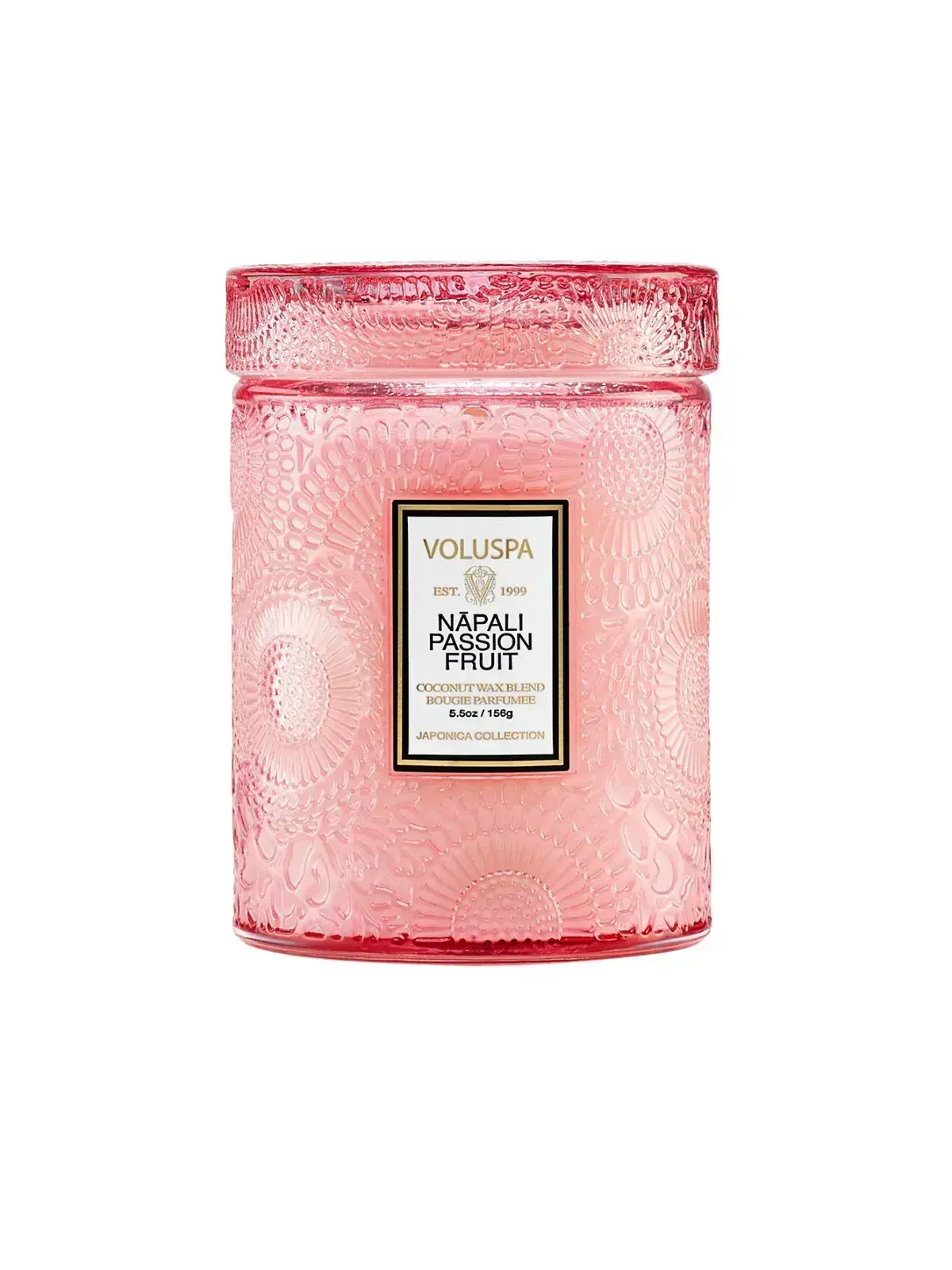 Mini Vela Pote Vidro 50H Voluspa Relevo Napali Passion Fruit 