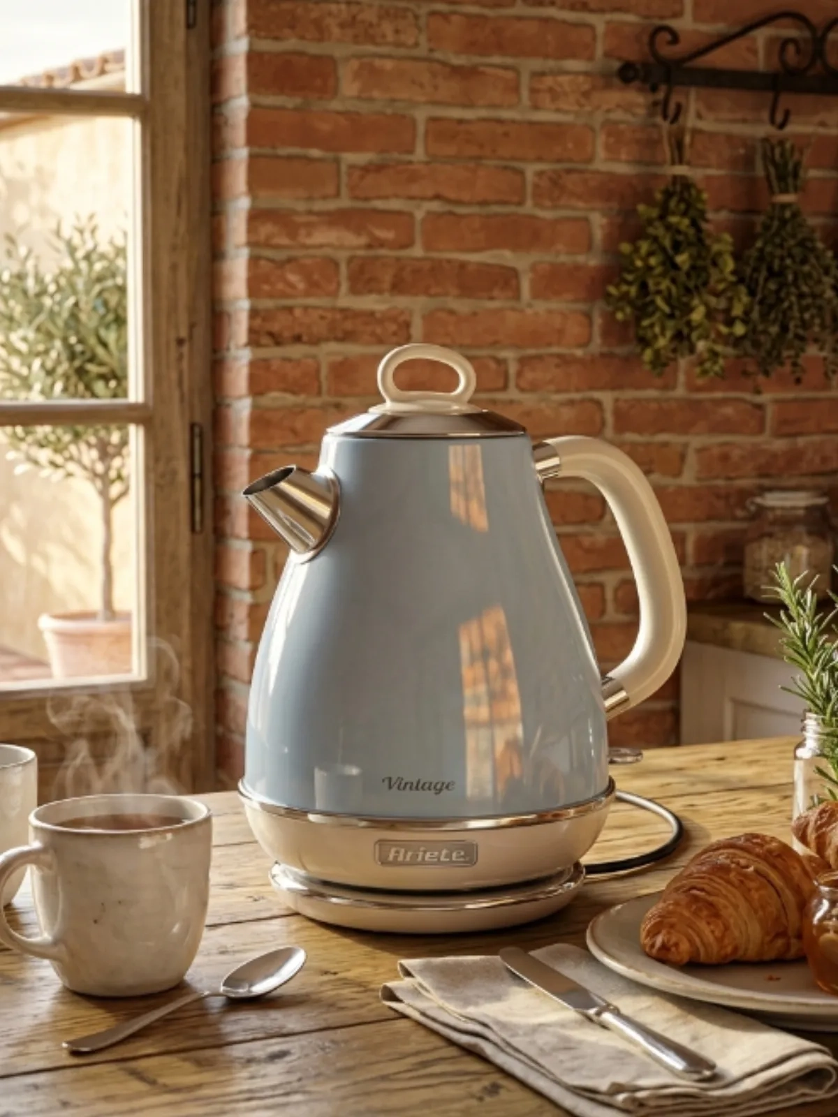 Chaleira Elétrica Ariete Vintage 1850W - Design Estilo Retrô Azul